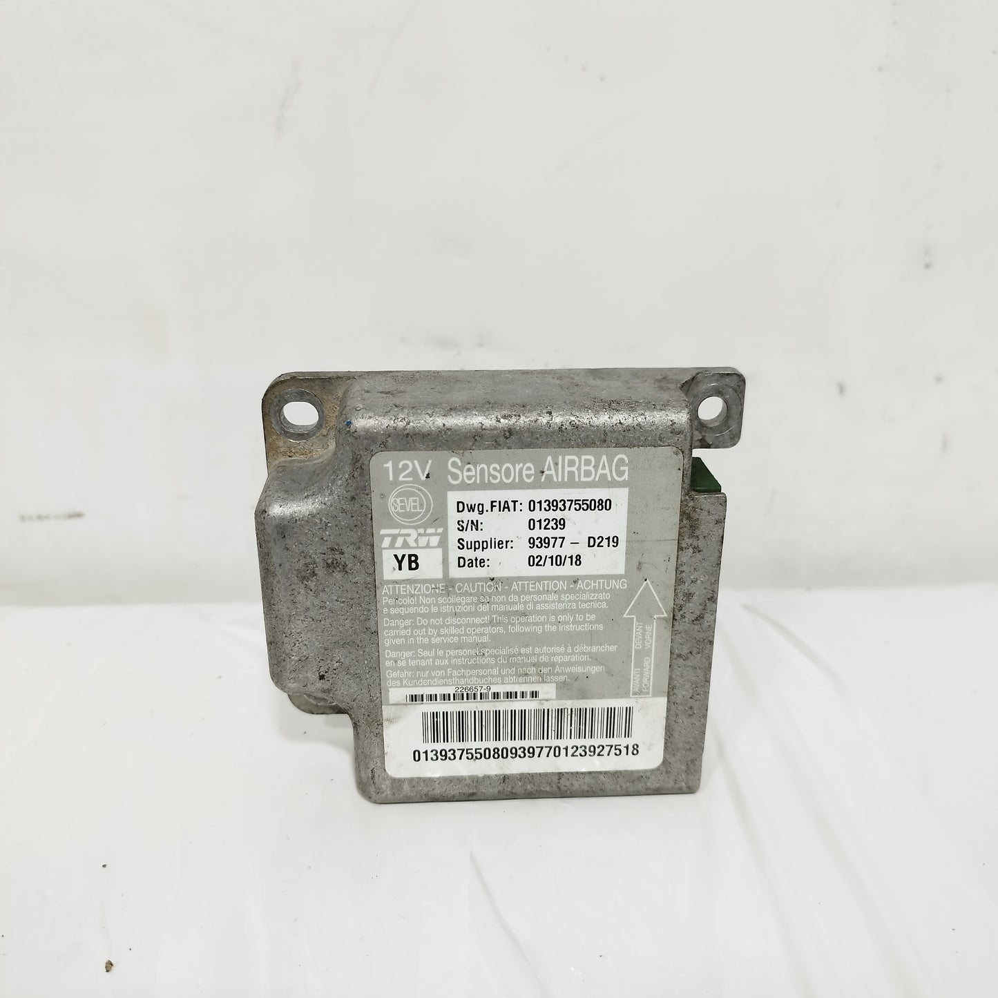 Centralina Airbag Fiat Ducato 2016 cod: 01393755080 ecoAC14940