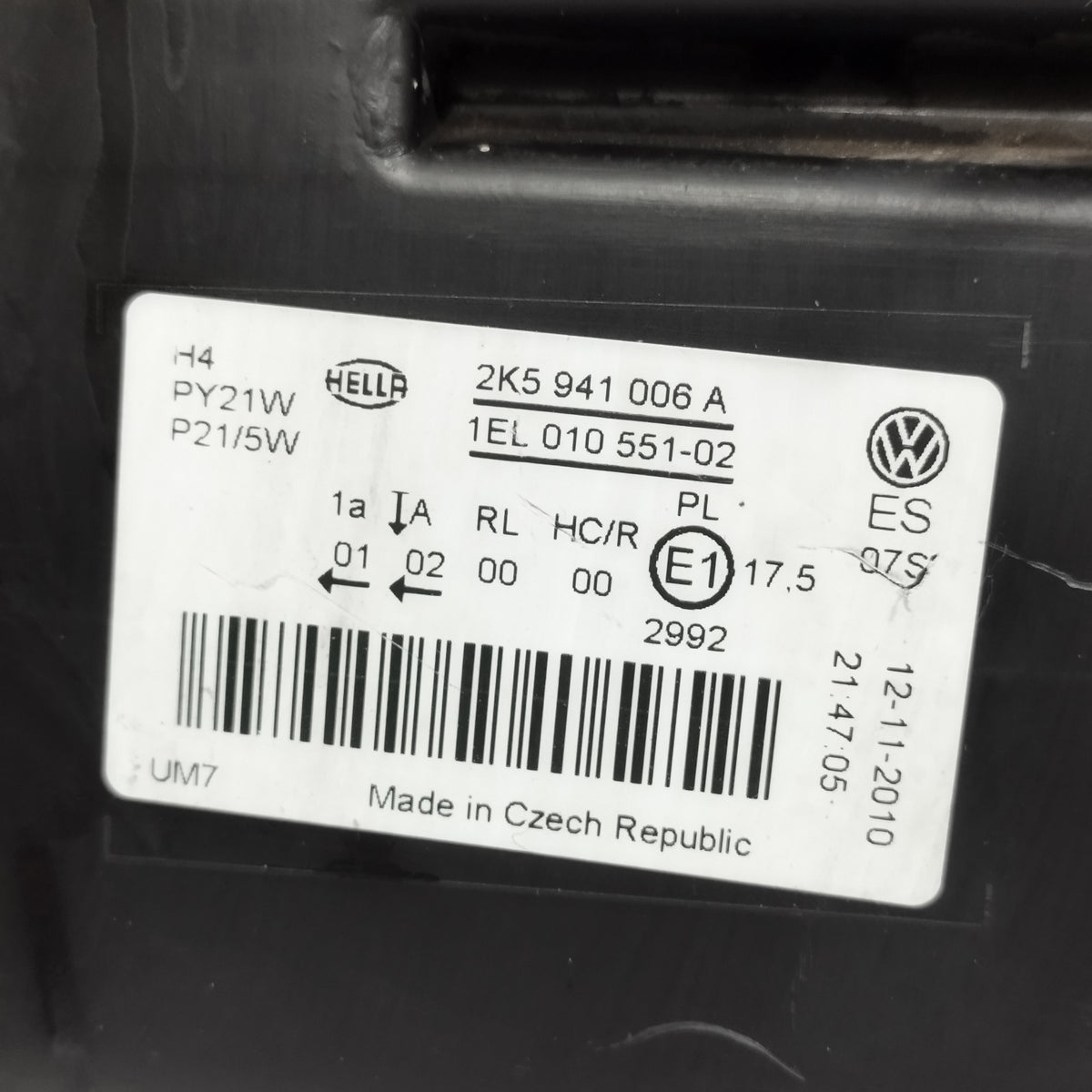 Fanale anteriore dx Volkswagen Caddy III (2k) 2010 Cod: 2K5941006A ecoAC17443