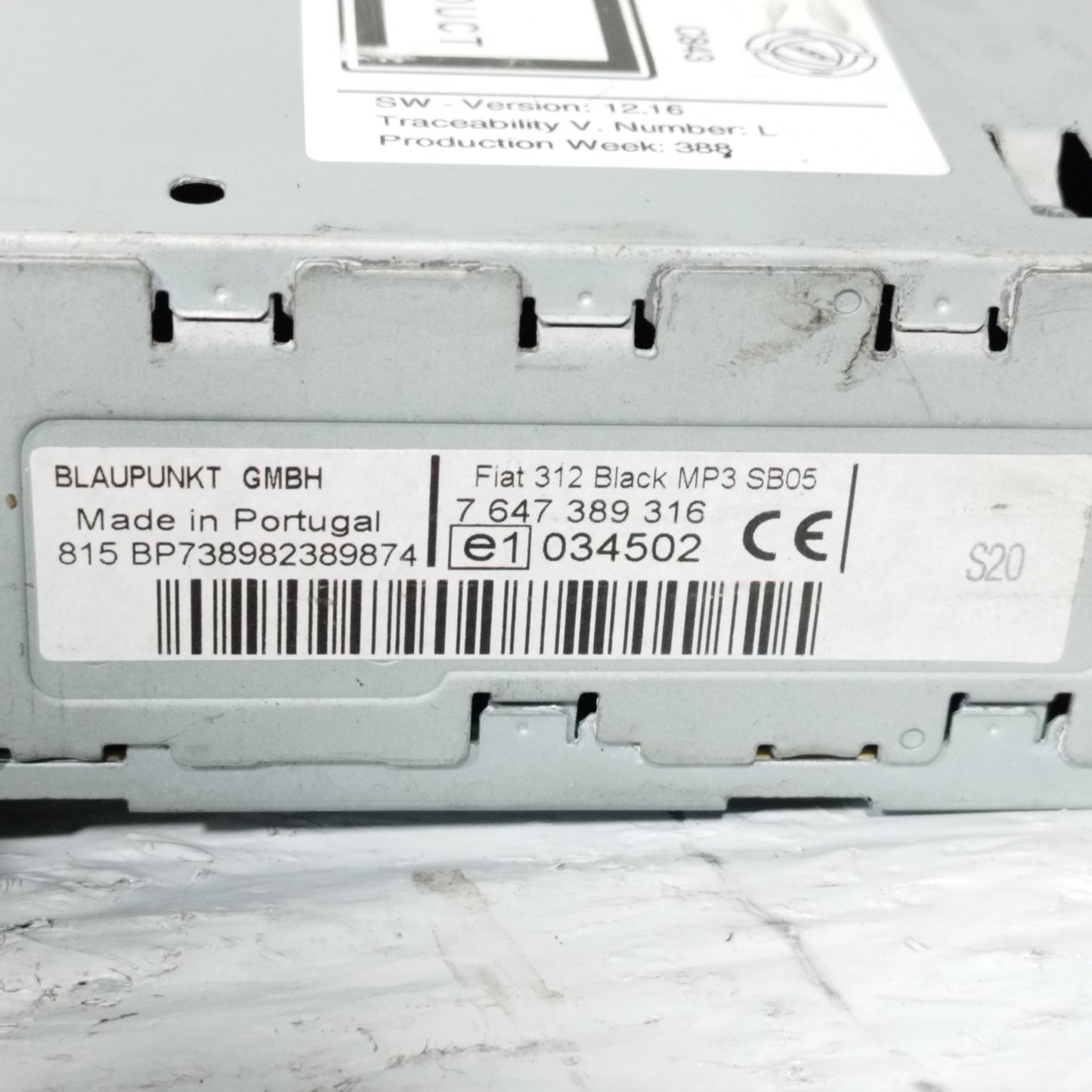 Autoradio Fiat 500 2008 Codice: 7647389316 ecoAC10631