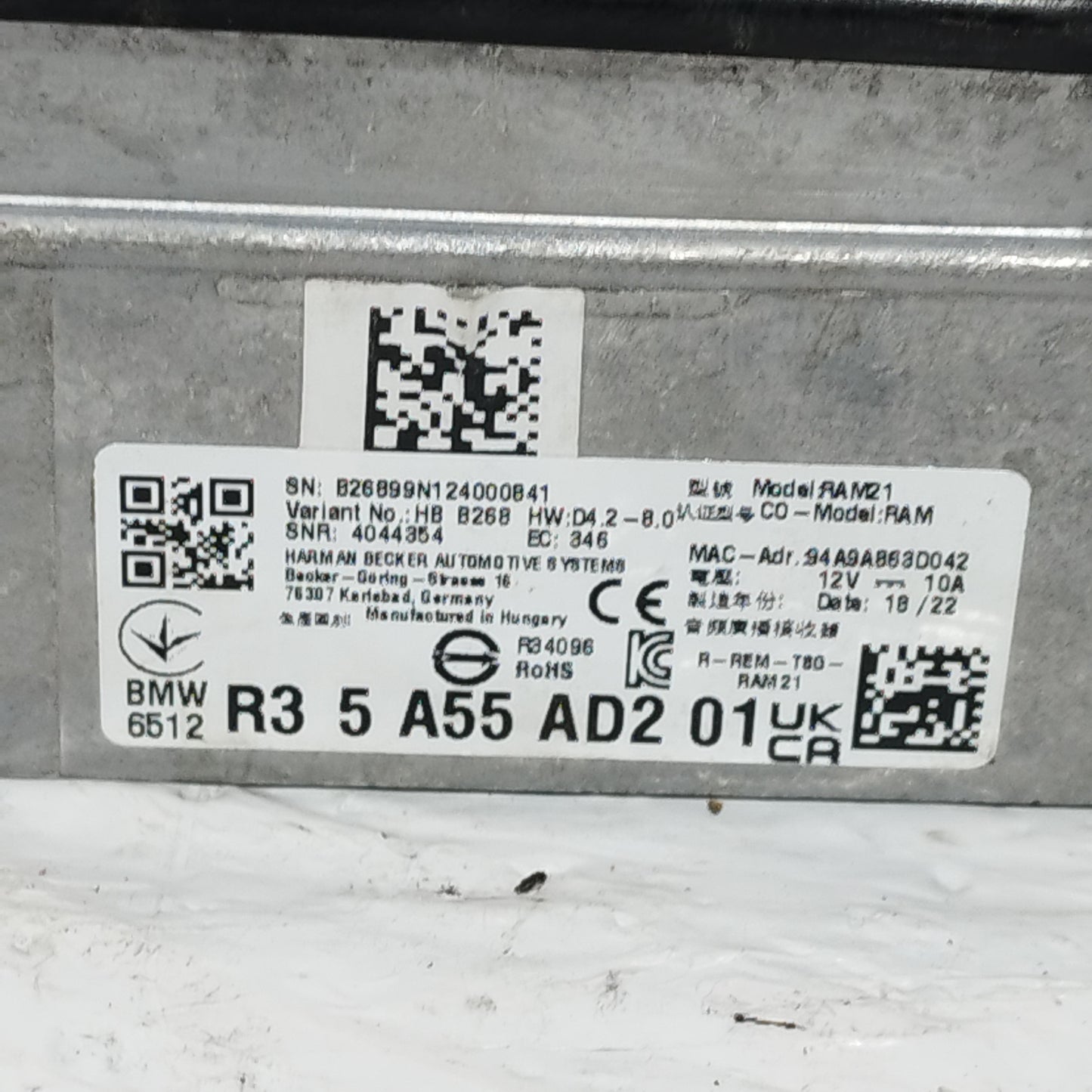 Amplificatore antenna autoradio Bmw Serie 1 F40 2022 Cod: R35A55AD201 ecoAC11172