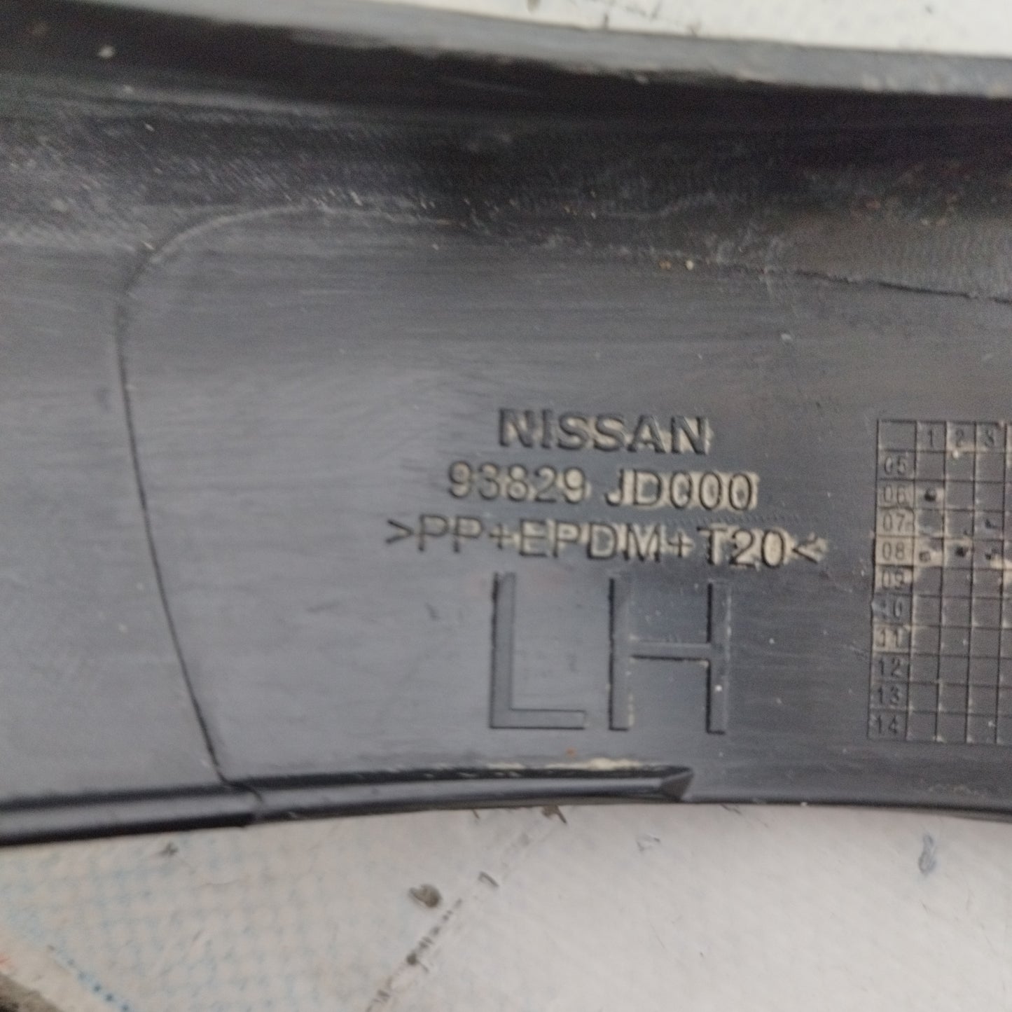 Parafanghino posteriore sx Nissan Qashqai 2010 93829JD000 ecoAC8440