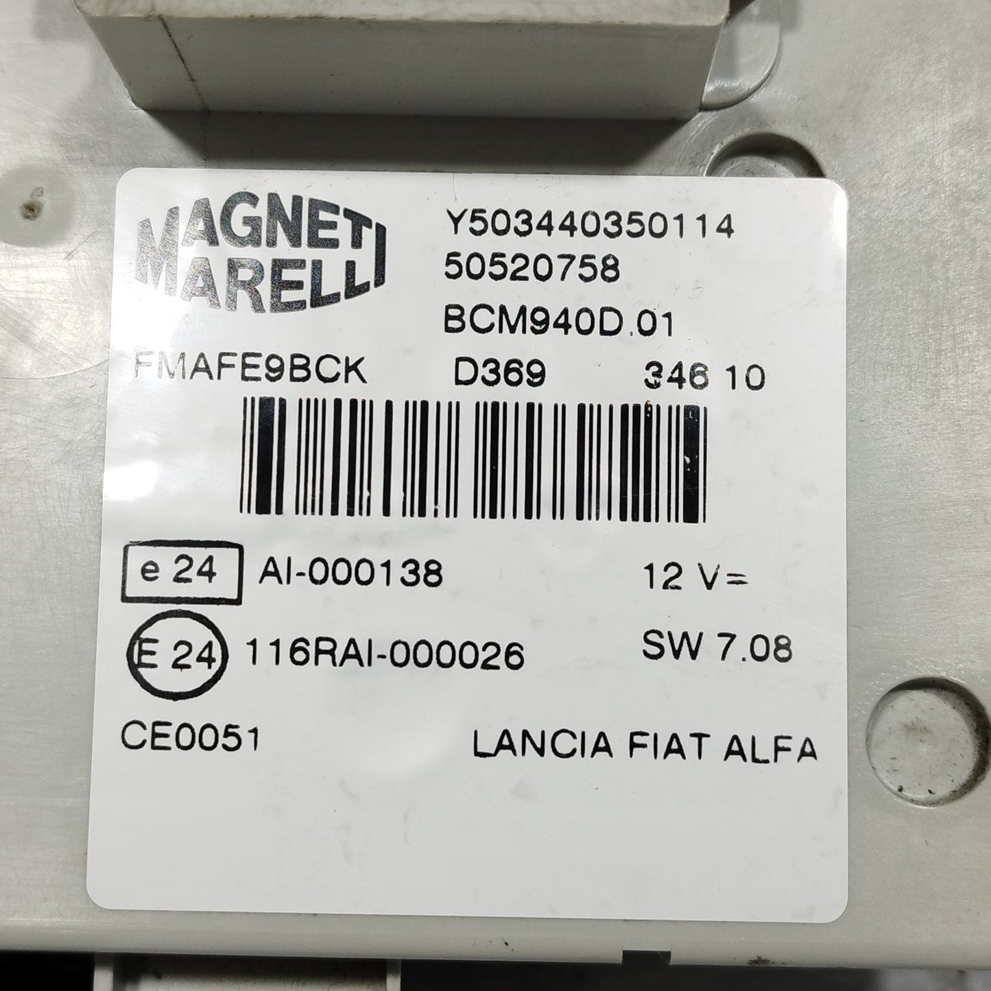 Centralina Portafusibili Alfa Romeo Giulietta 1.6 MTJ 2014 Cod: 50520758 ecoAC10604