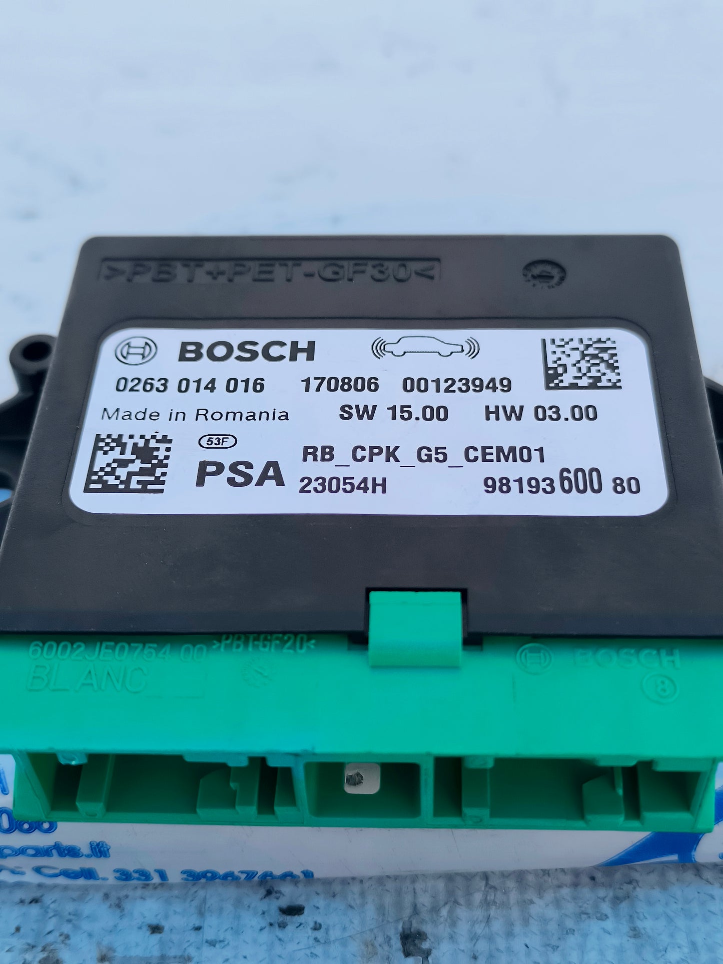 Parking sensor control unit Peugeot 508 2015 Cod. 0263014016 ecoAG6340