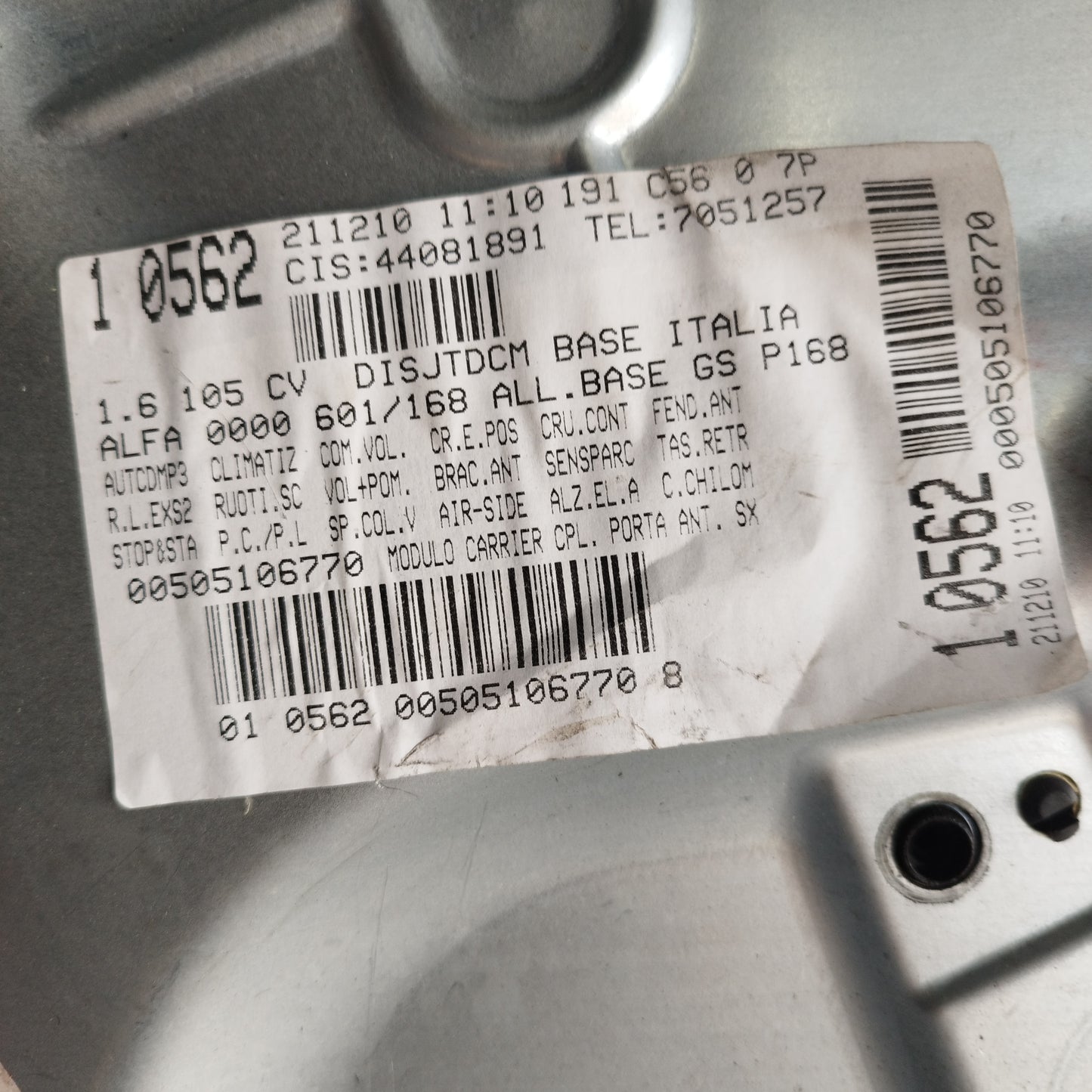 Cremagliera a pannello anteriore sx Alfa Romeo Giulietta 2014 ecoAC12843