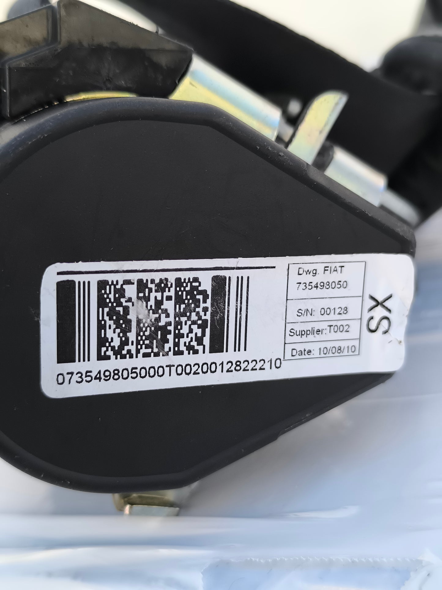 Cintura di sicurezza anteriore sx Fiat Doblò anno 2010 cod: 735498050 ecoAG7727