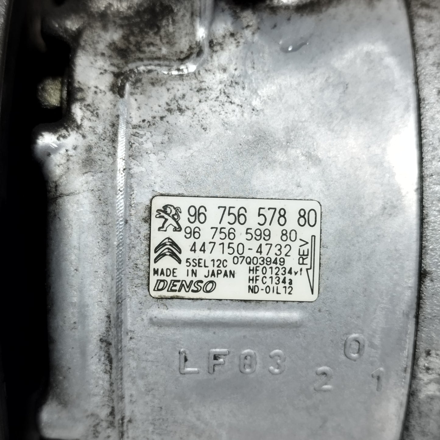 Compressore a / c Peugeot 308 1.6 D 2014 DENSO cod: 9675657880 ecoAC15544