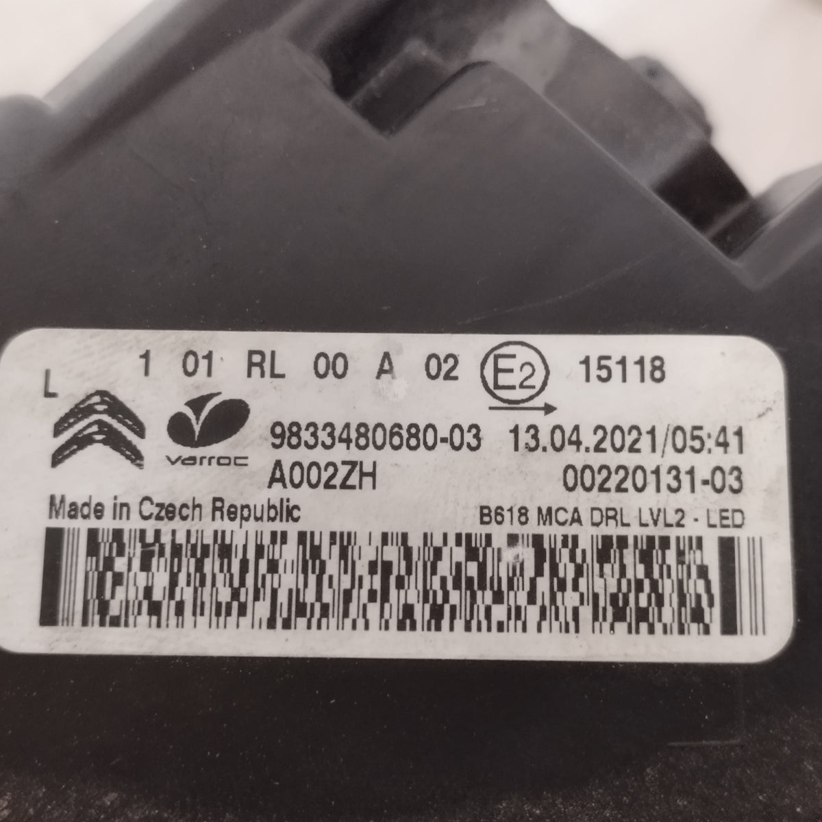 Luce diurna a led anteriore sx Citroen C3 III (SX) 2020-2024 cod: 9833480680-03 ecoAC17222