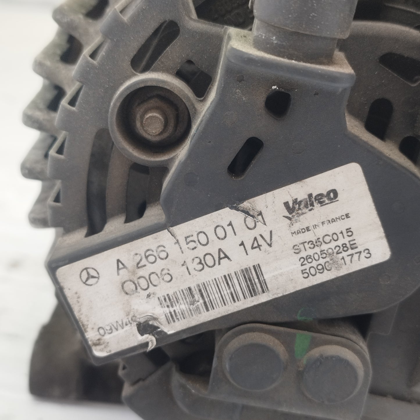 Alternatore Mercedes Classe A W169 1.7 B 130A-14V Valeo 2008-20102 cod: A2661500101 ecoAC16075