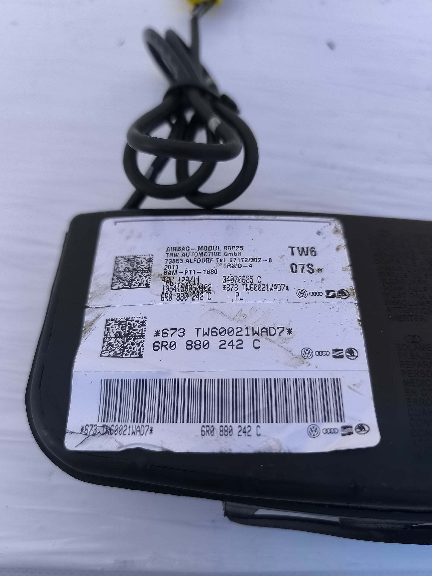 Right seat airbag Volkswagen Polo year 2013 Cod. 6R0880242C ecoAG6828