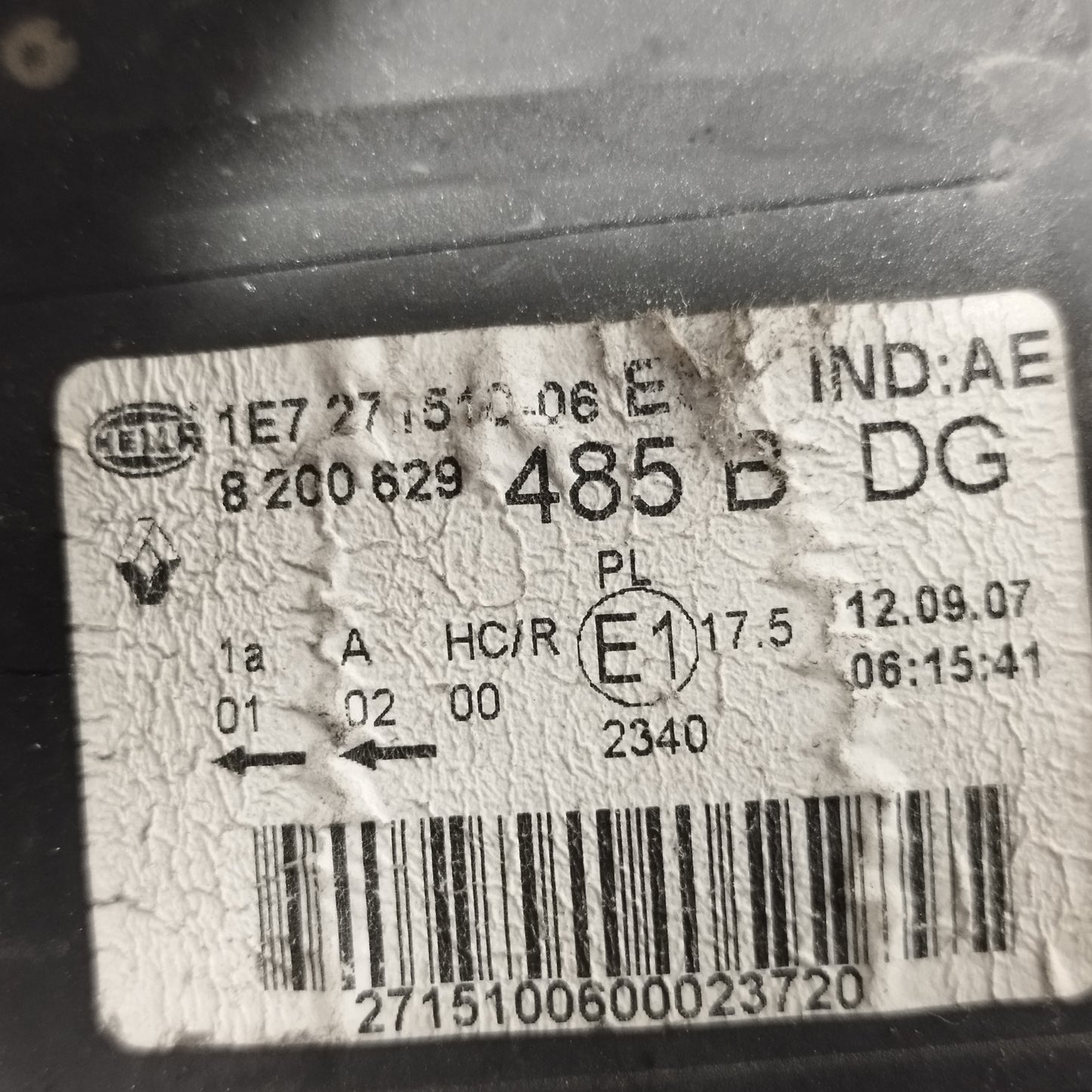 Fanale anteriore dx Renault Twingo 2008 cod: 8200629485 ecoAC14391