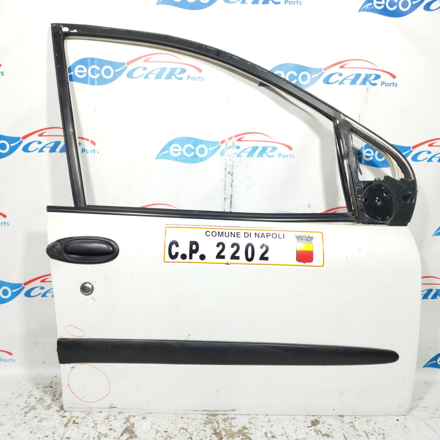 Weiße vordere rechte Tür Fiat Multipla 2008 ecoAC1451