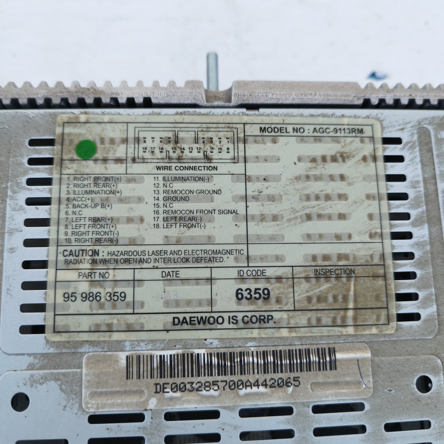 Autoradio Chevrolet Spark 2010 cod: 95986359 ecoDM037