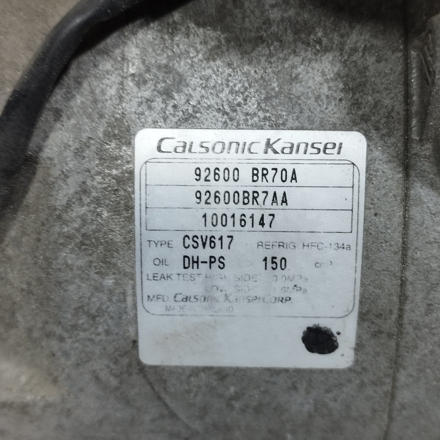 Compressore a / c Nissan Qashqai 2.0 DCI 2010 cod: 92600BR70A ecoAC15403