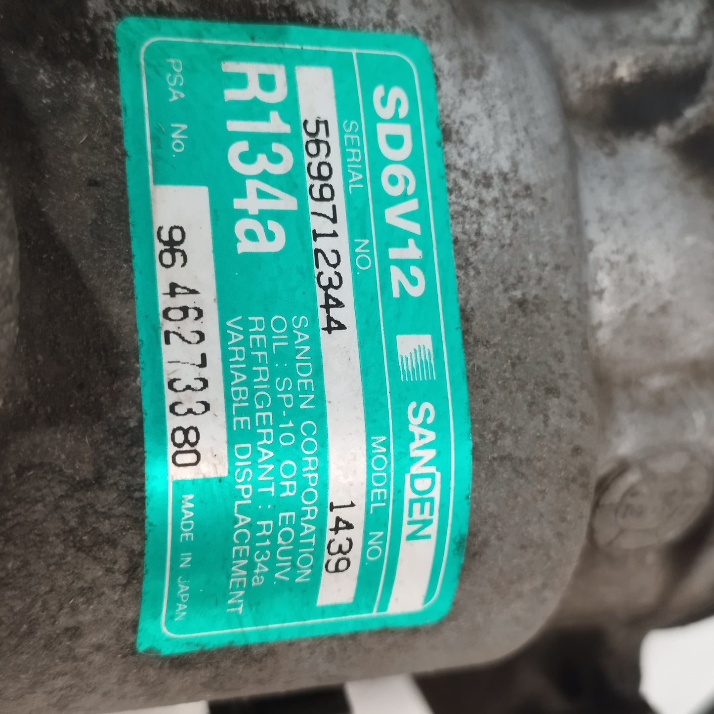 Compressore a / c Citroen C3 I 1.4 B 2003-2010 cod: 5699712344 / 9646273380 ecoAC16334
