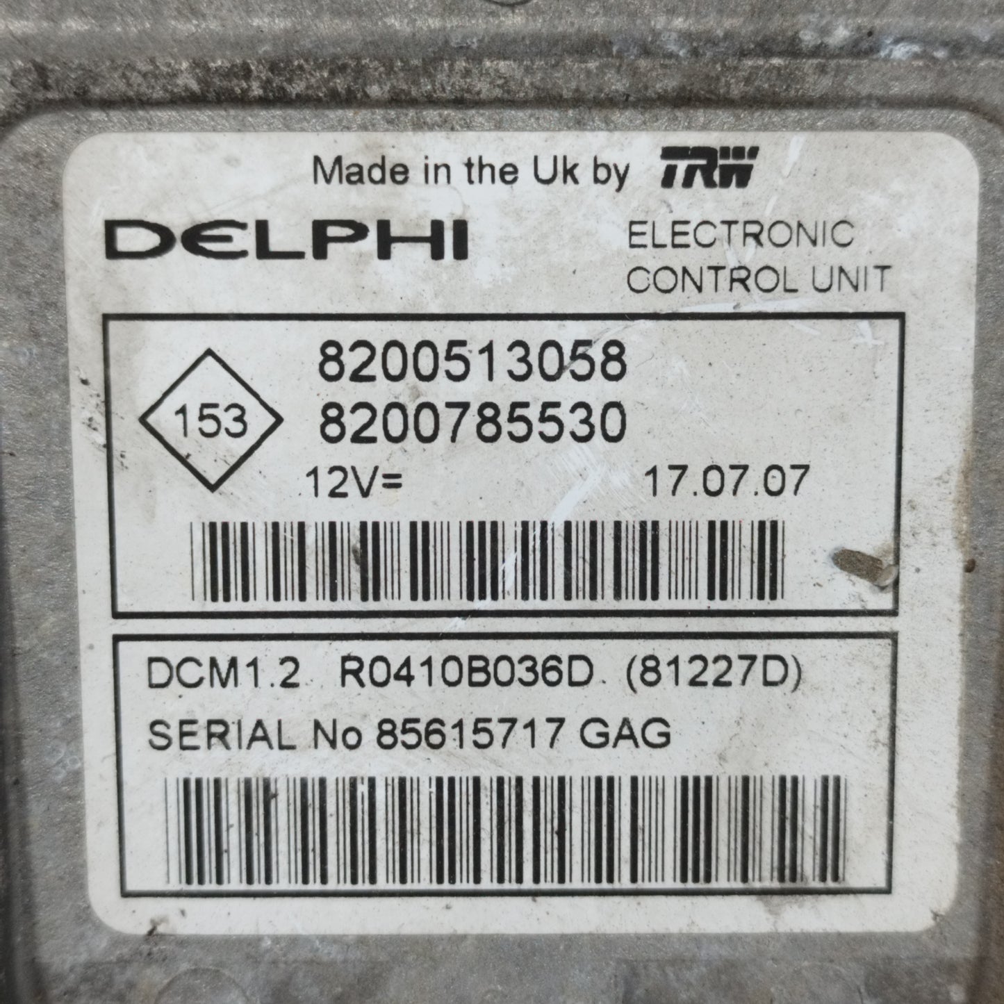 Ignition kit Dacia Logan 1.5DCI 2007 Cod: 8200513058 ecoAC10760