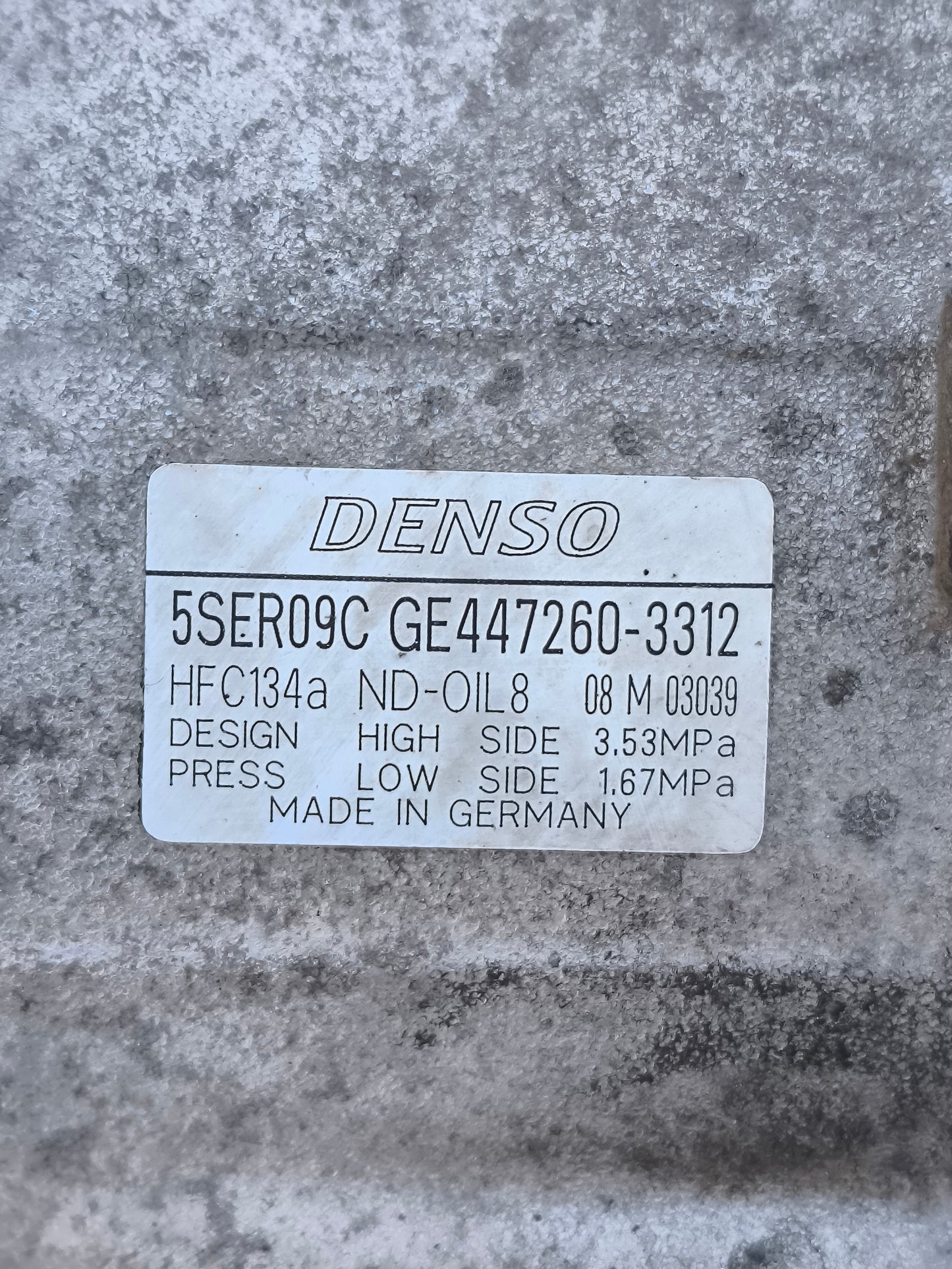 Compressore aria condizionata Toyota Yaris 1.3 B anno 2011 Cod. ge447260-3312 ecoAG6892