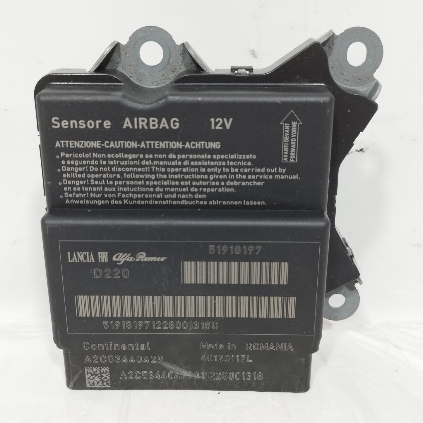 Centralina airbag Fiat Punto Evo 2012 cod: 51918197 ecoAC9070