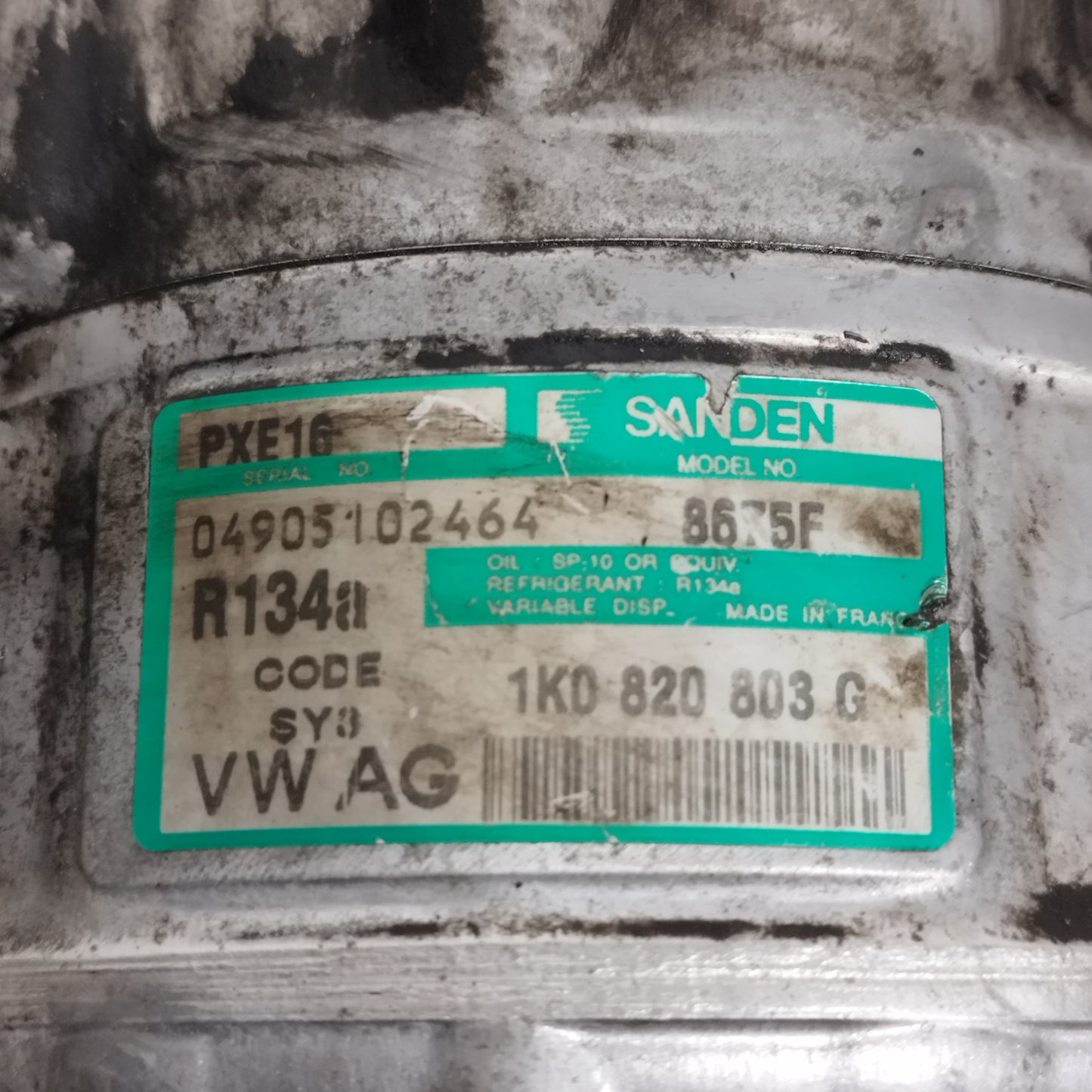 Compressore a / c Volkswagen Golf V (1K) 1.9 / 2.0 TDI 2003-2009 cod: 1K0820803G ecoAC16197