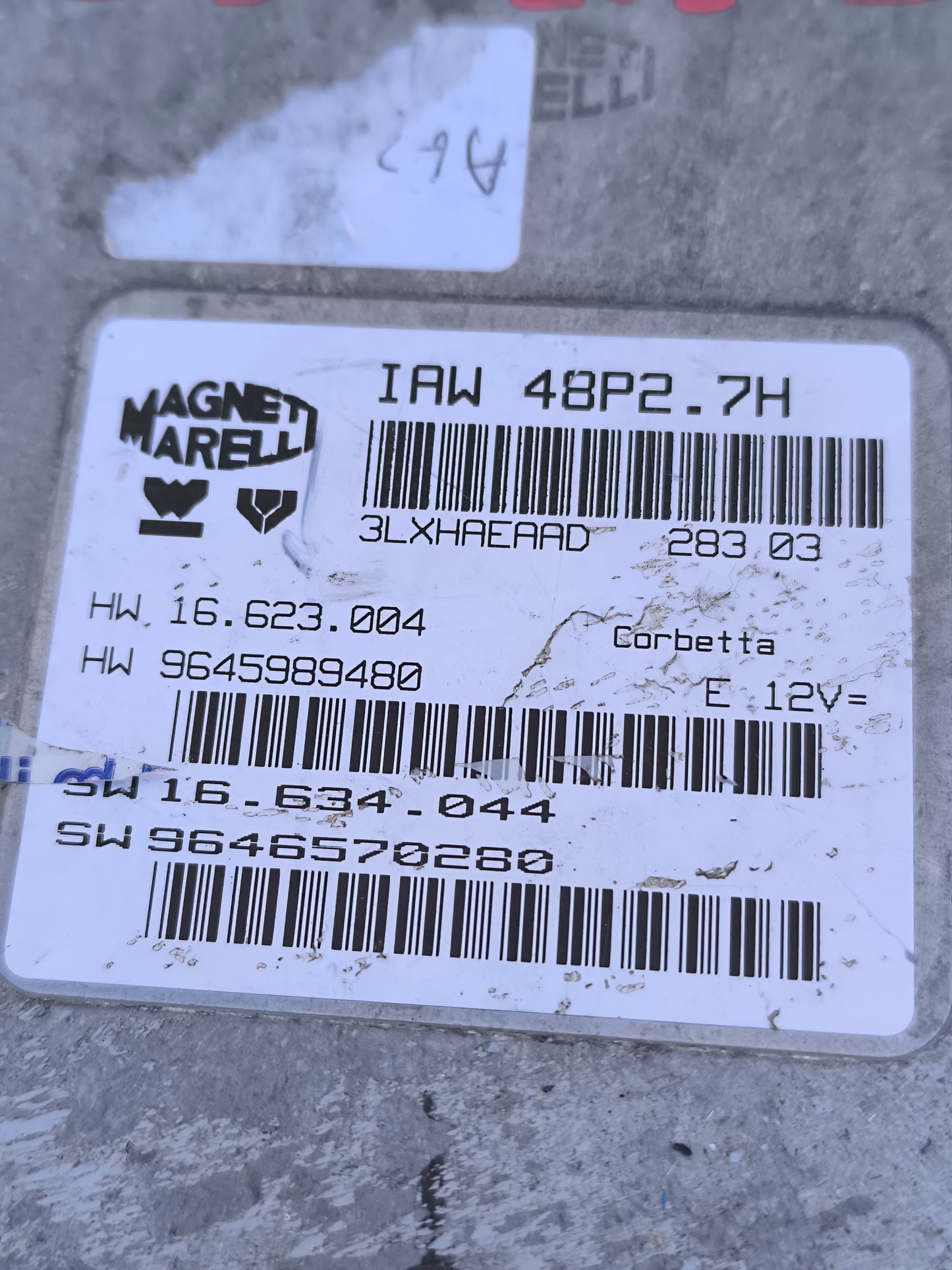 Centralina motore Citroen C2 1.1 B  (Magneti Marelli) cod: IAW48P2.7H ecoAG8190