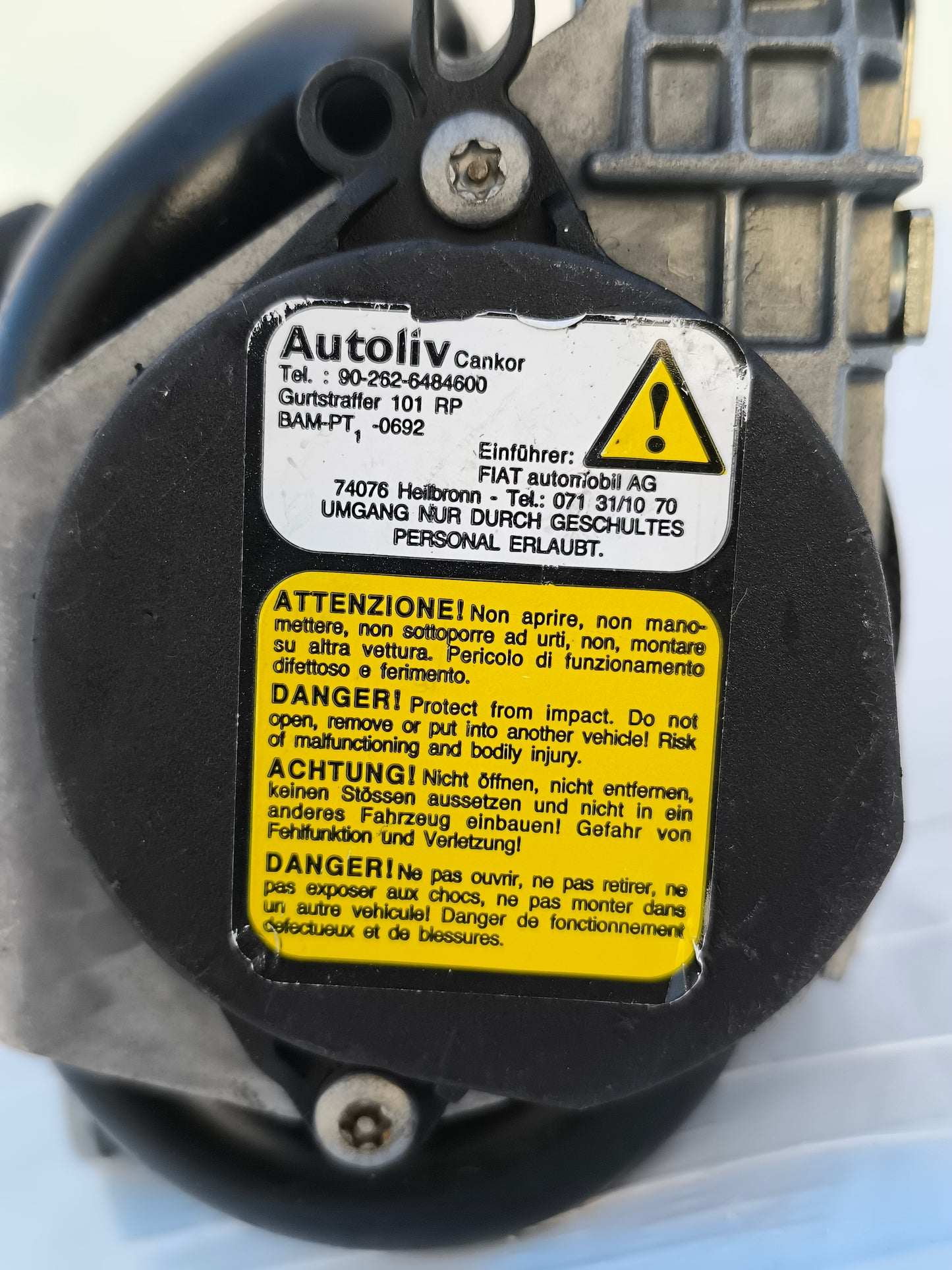 Cintura di sicurezza anteriore sx Fiat Doblò anno 2010 cod: 735498050 ecoAG7727