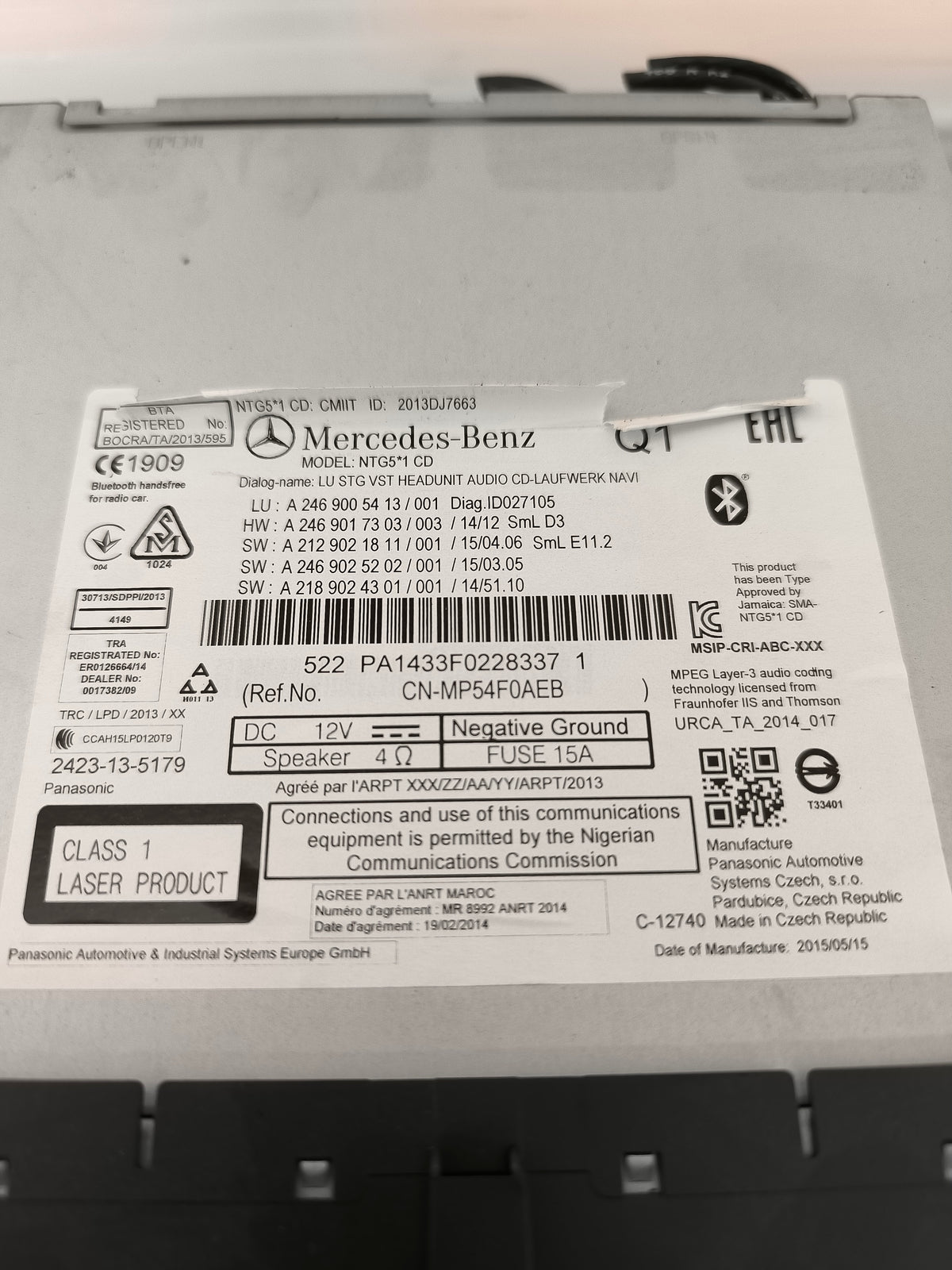 Autoradio navigazione Mercedes Classe B W246 2014-2018 cod: A2469005413 ecoAG8614