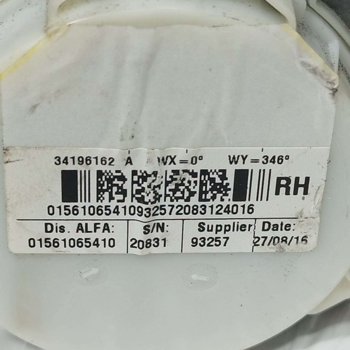 Seat belt right Alfa Romeo Giulietta 2015 Code: 01561065410 ecoAC11979