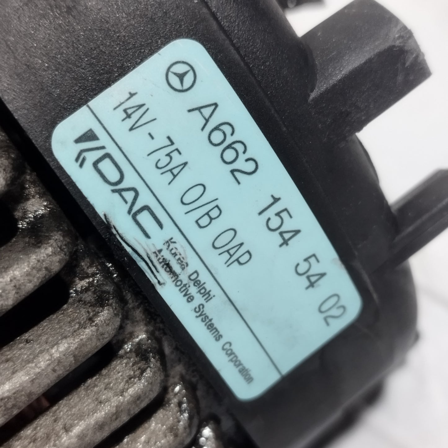 Alternatore SsangYong Rexton 2.9 TD 2002-2006 14V-75A DELPHI cod: A6621545402 ecoAC16305