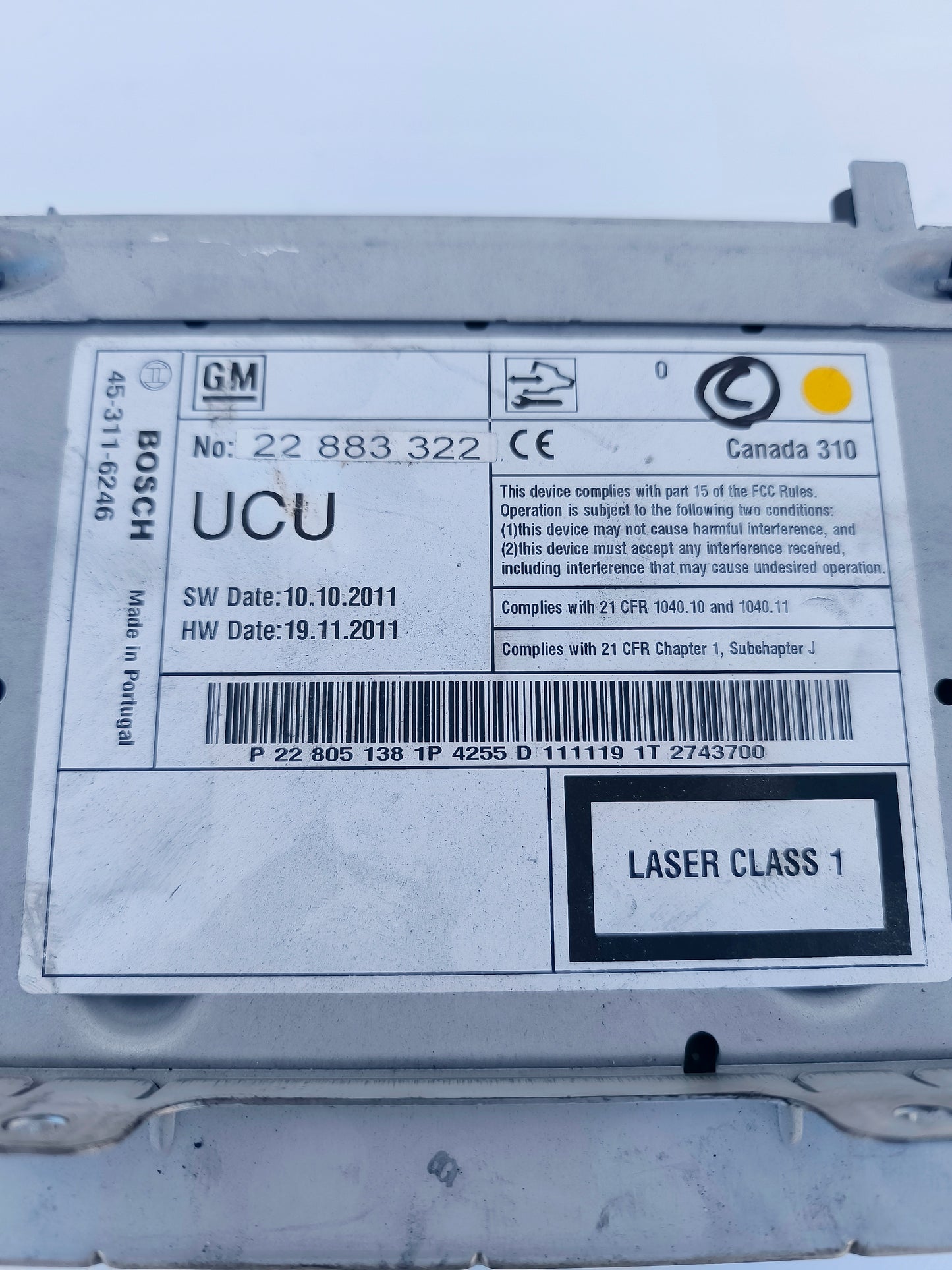 Car Radio Chevrolet Orlando Year 2015 Cod. 7612034255 ecoAG6494