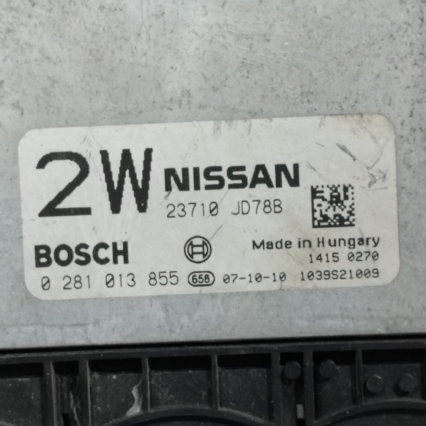 Centralina motore Nissan Qashqai 2.0Dci 2008 Cod: Nissan 23710JD78B - Bosch 0281013855 ecoAC12942