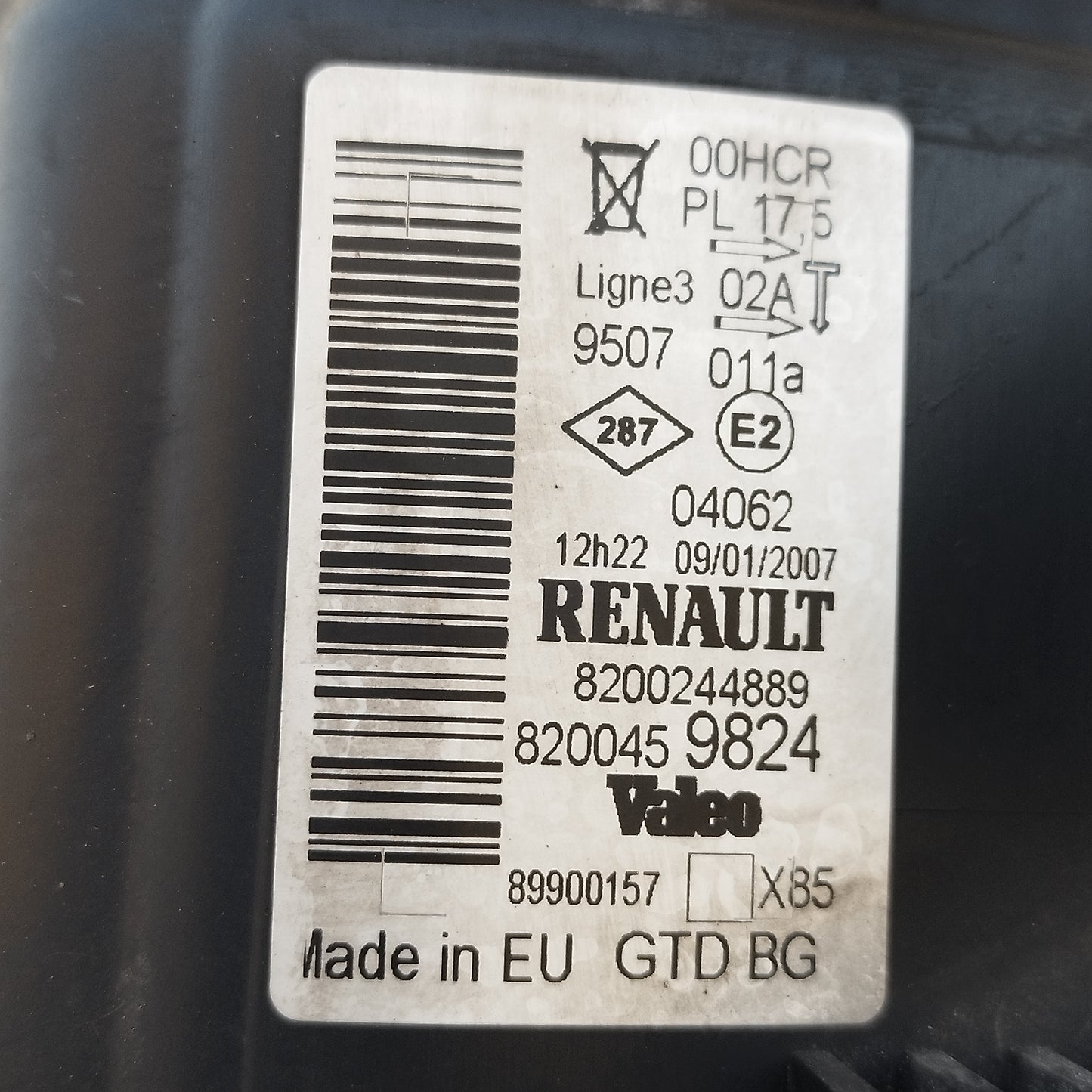 Fanale anteriore dx Renault Clio 2008 cod: 8200244889 ecoDM074