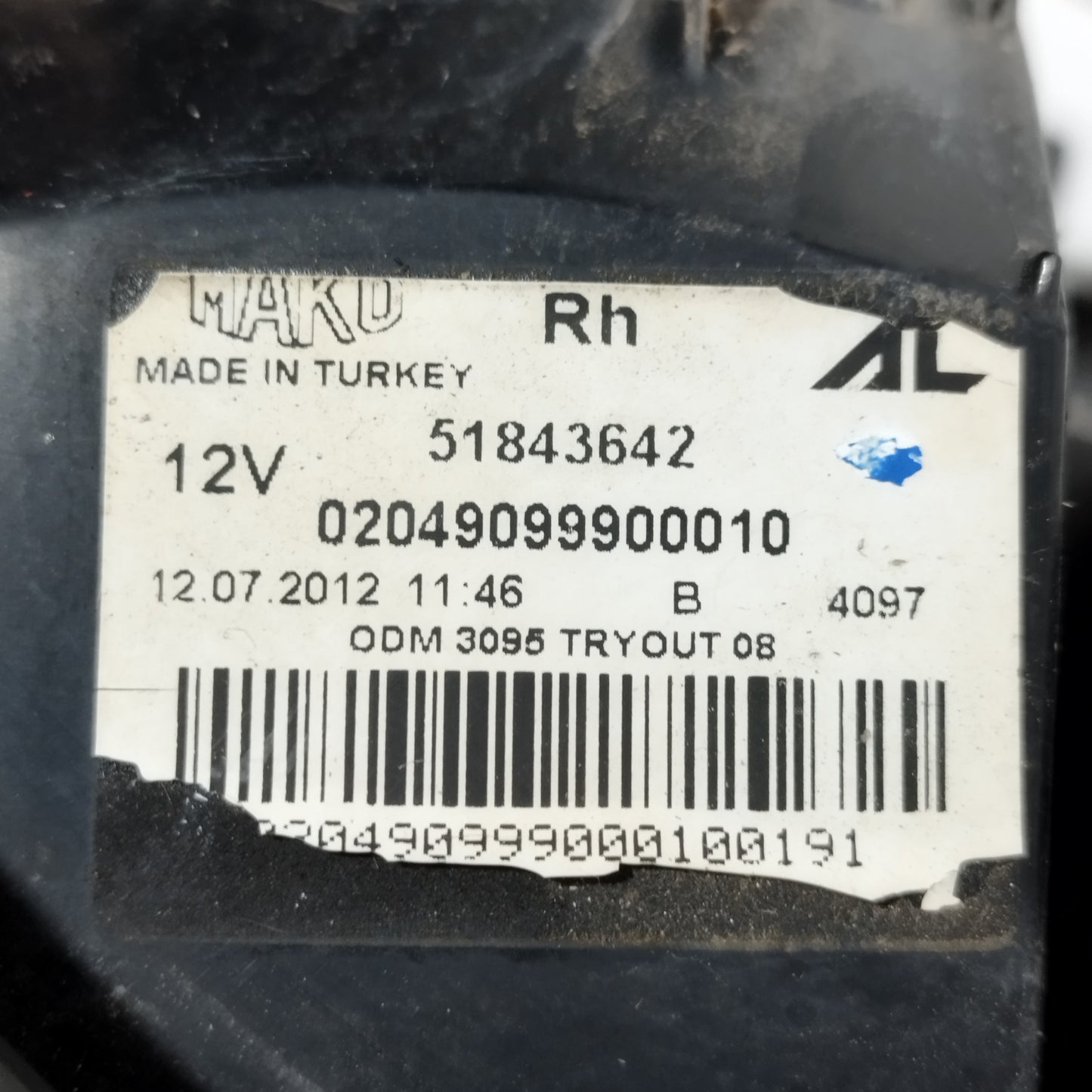 Rechte Rückleuchte Fiat New Panda 2015 Code: 51843642 ecoAC13374