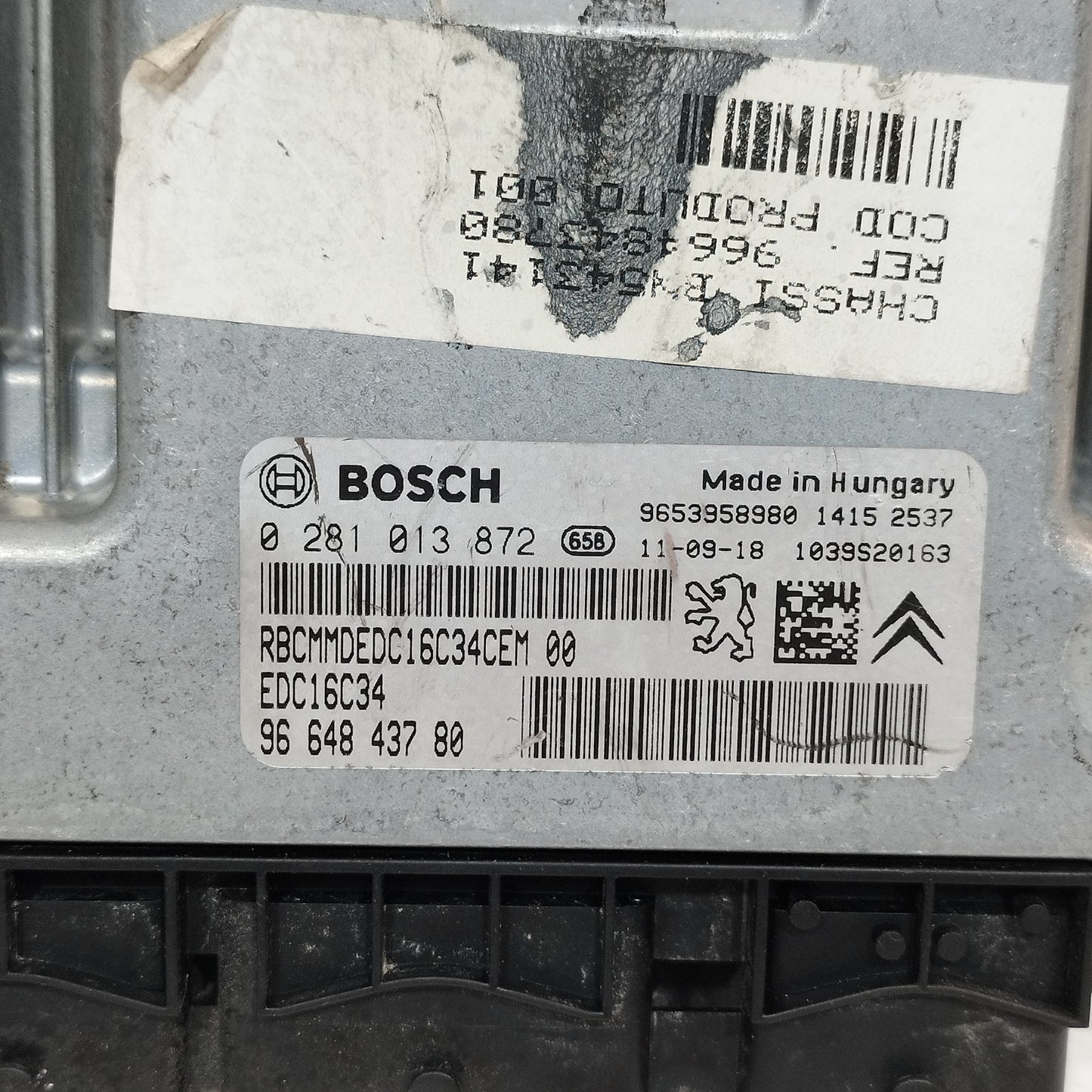 Zündanlage Peugeot 308 1.6HDI 2011 Code: 0281013872 ecoAC13250