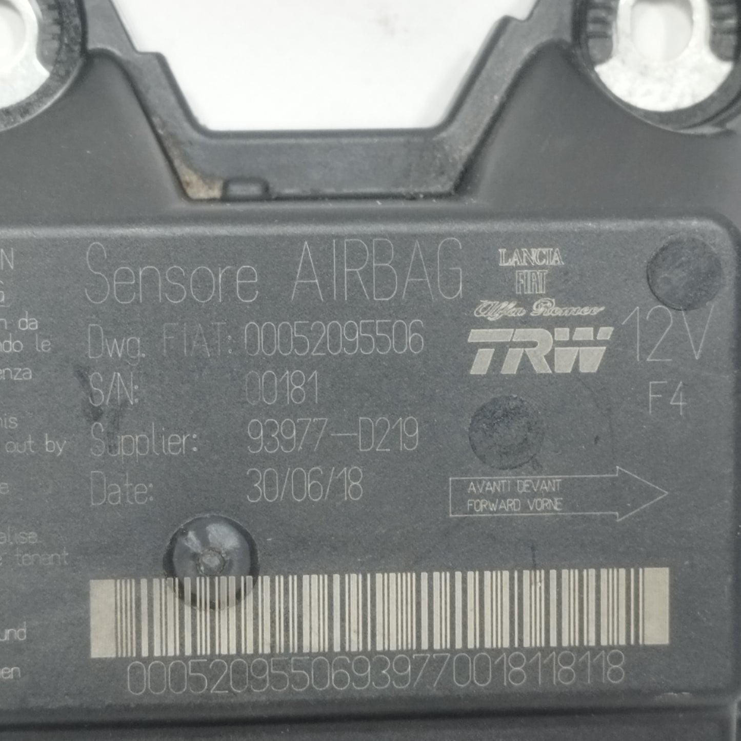 Fiat New Panda 2015 Airbag-Steuergerät Code: 00052095506 ecoAC12000
