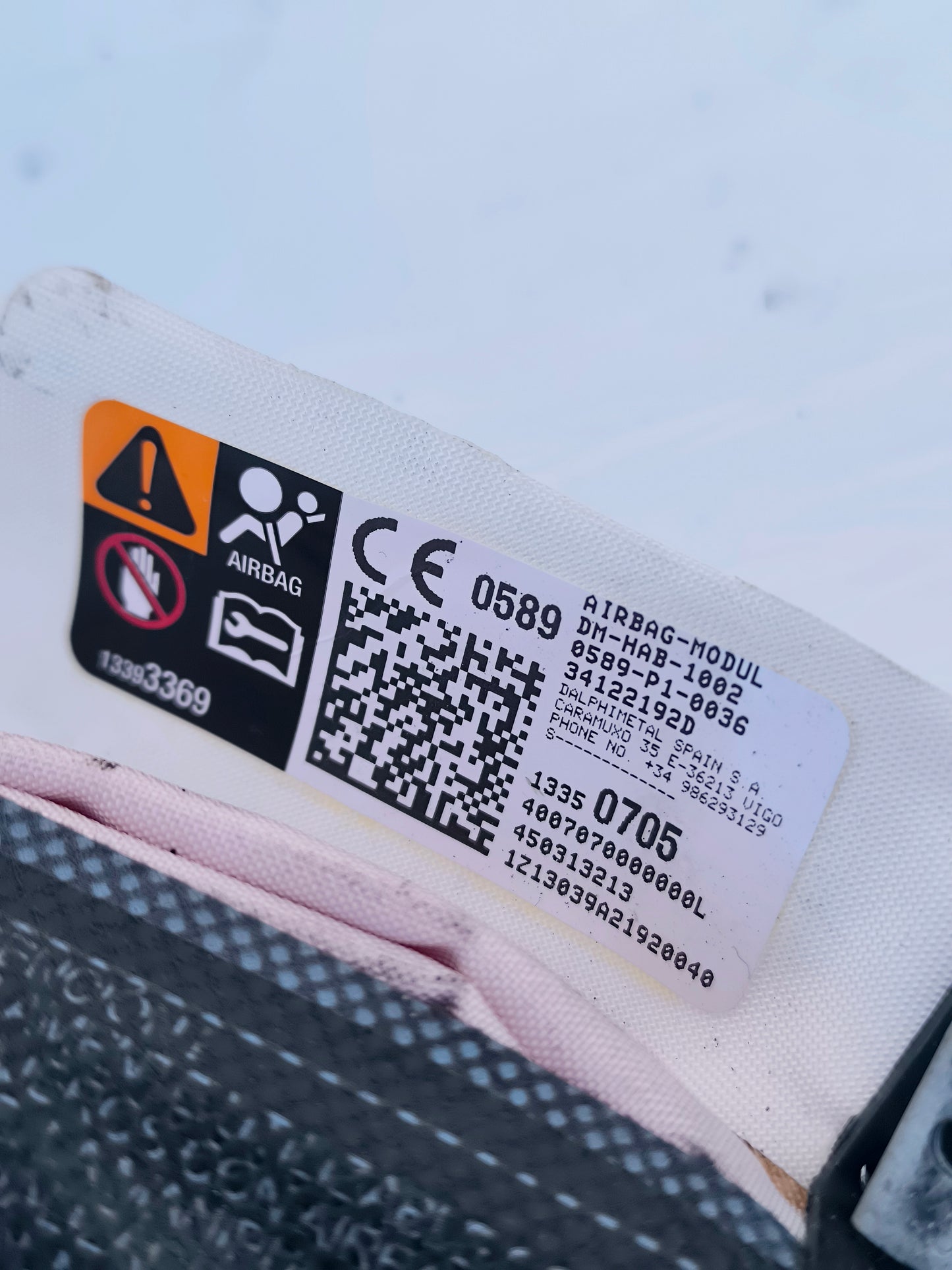 Left side curtain airbag Opel Adam 2014 Cod. 1330705 ecoAG6498