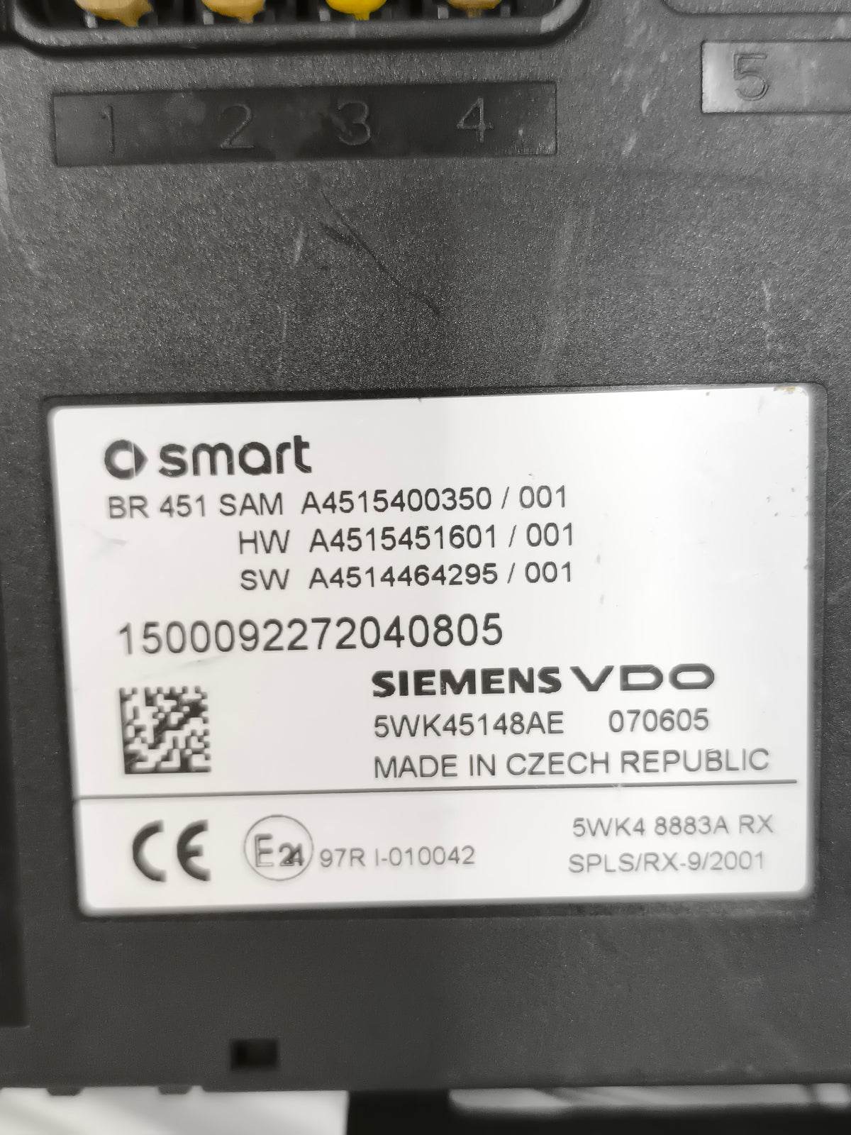 Centralina SAM Smart 451 2007-2015 cod: A4515400350/001 ecoAG9761