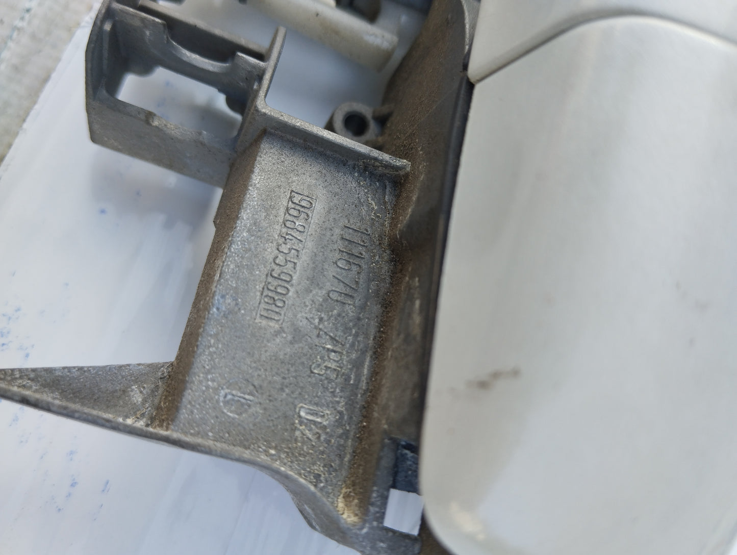 Front left external handle white Peugeot 3008 2012 Cod. 9684559980 ecoAG5682