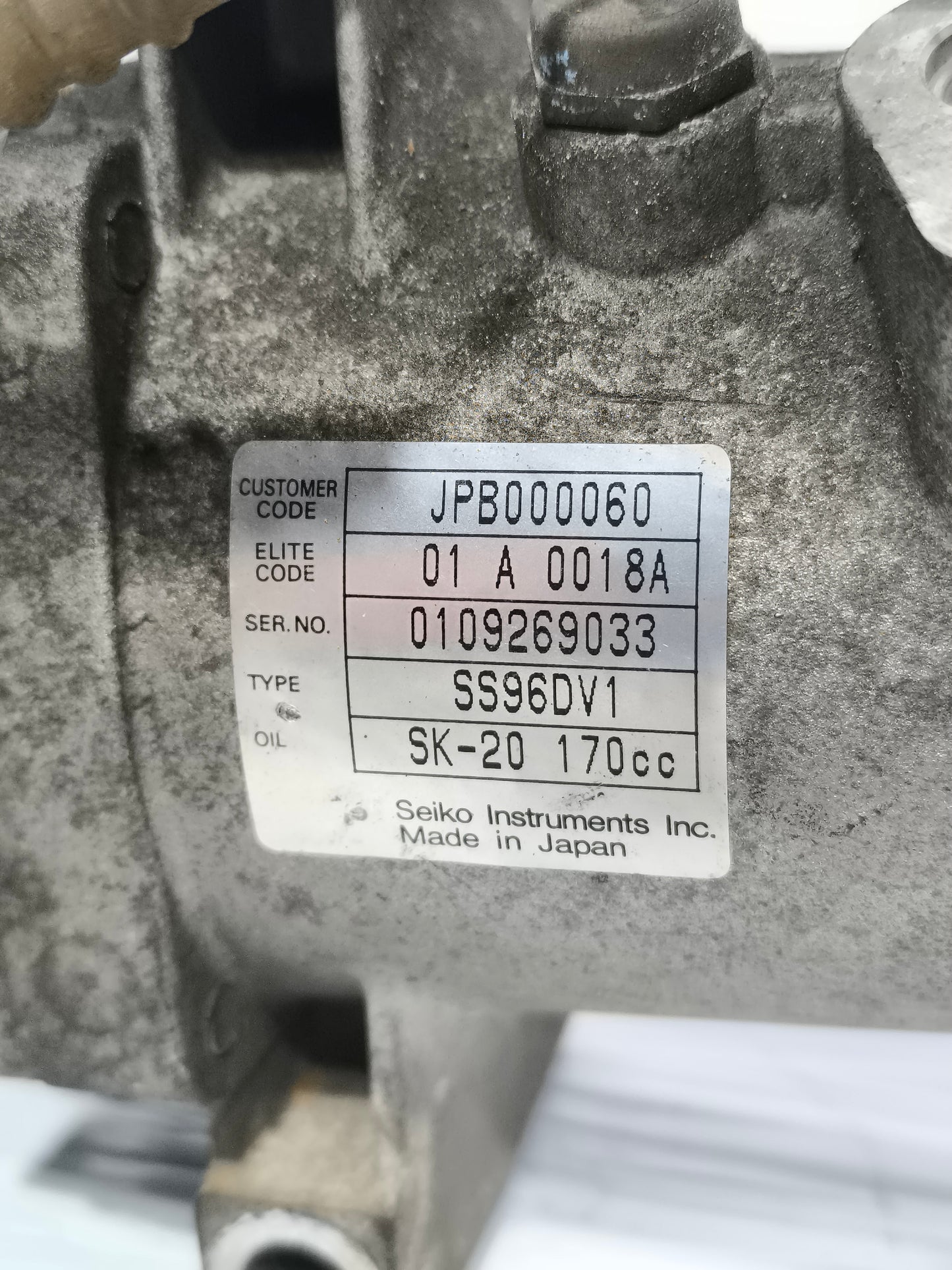 Compressore aria condizionata MG TF 1.8 B anno 2002 Cod: JPB000060 ecoAG6654