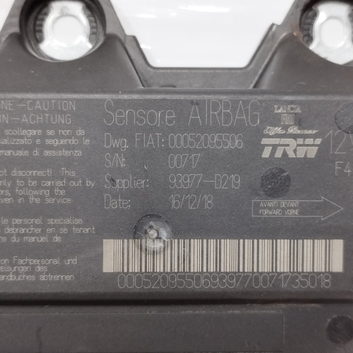 Kit airbag Fiat New Panda III (312/ 319) 2012-2020 cod: 00052095506 ecoAC16903