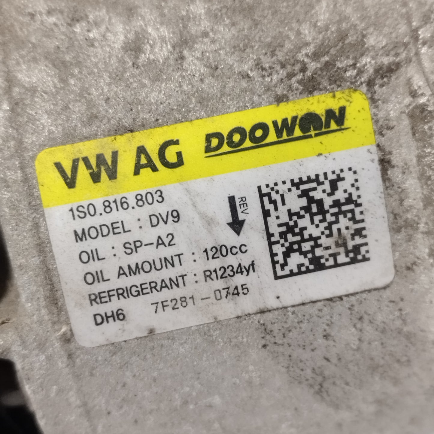 Compressore a/c Volkswagen UP 1.0 B 2019 cod: 1S0816803 ecoAC14641