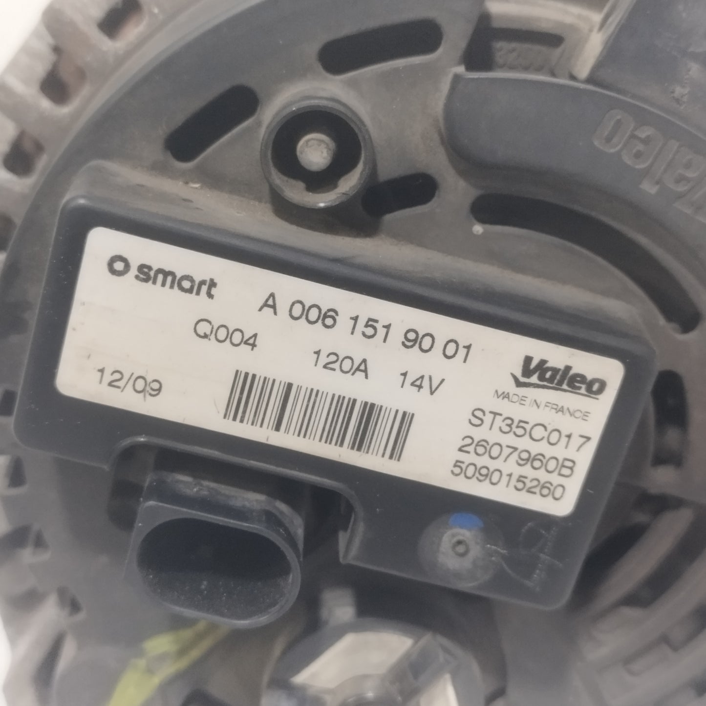 Alternatore Start e Stop Smart Fortwo 451 1.0 B 2007-2015 cod: A0061519001 ecoAC16440