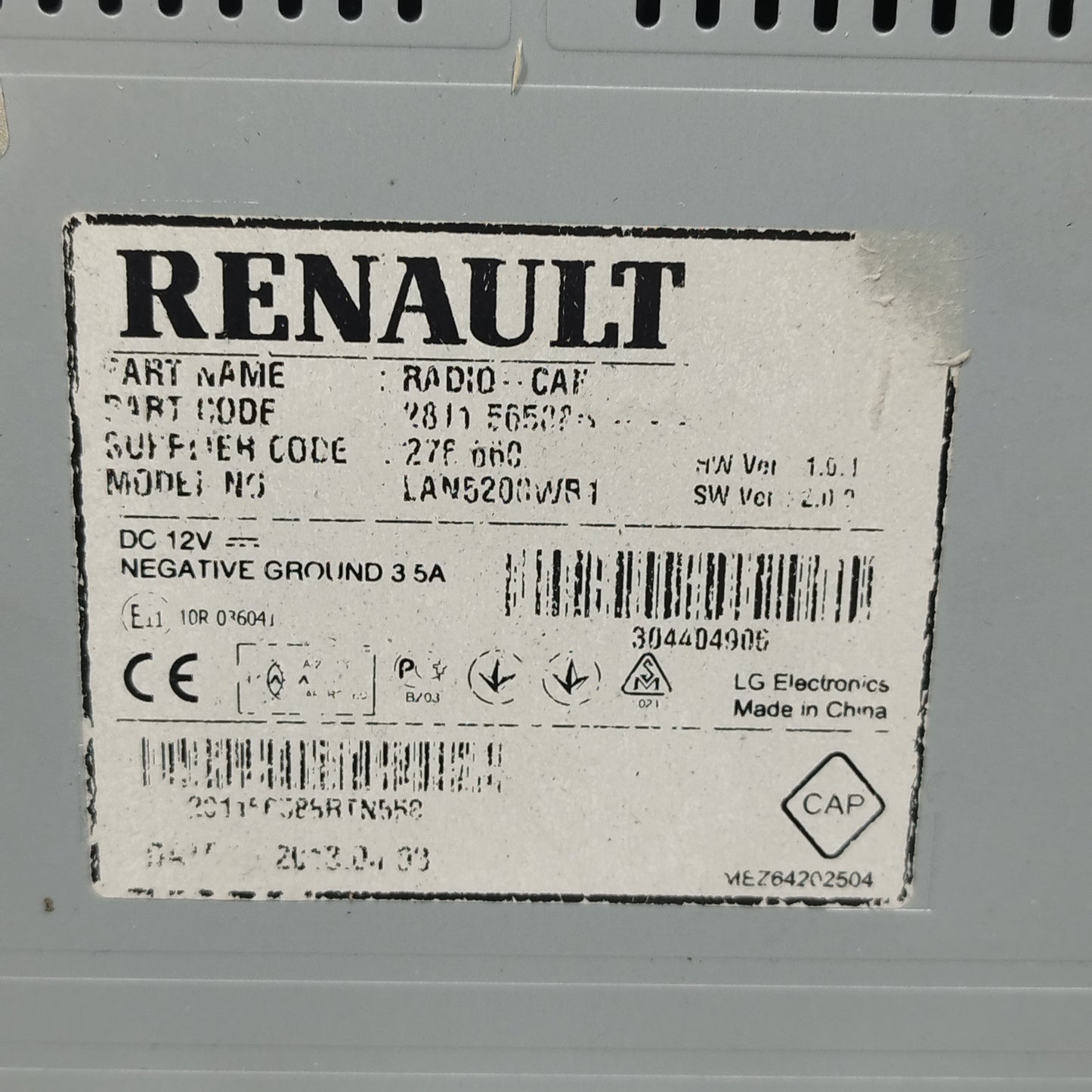 Autoradio Dacia Sandero 2012 ecoAC11522