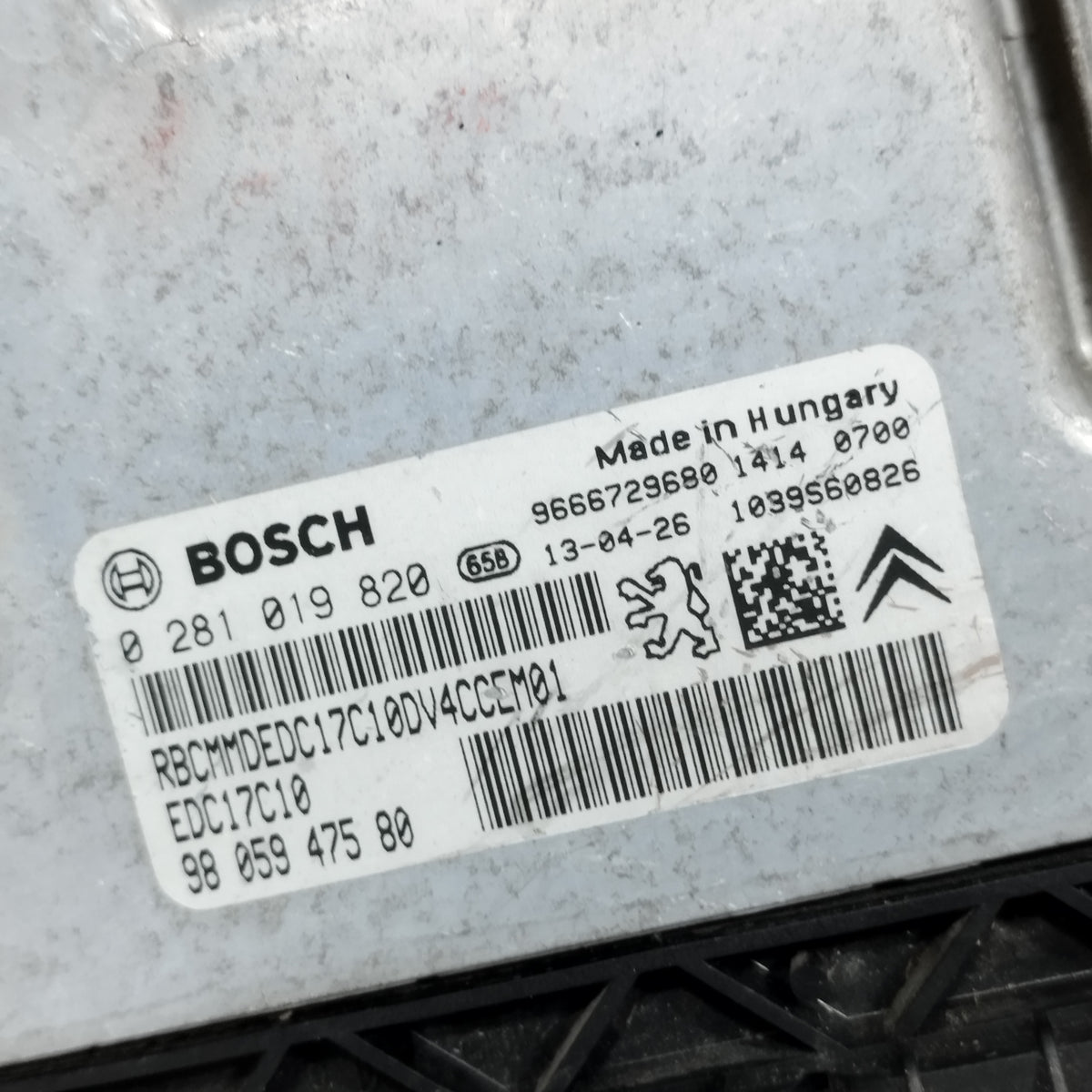 Centralina Motore Peugeot 208 I (CA/CC) 1.4 HDI 68CV 50 KW 2012-2019 cod: 0281019820 ecoAC16912