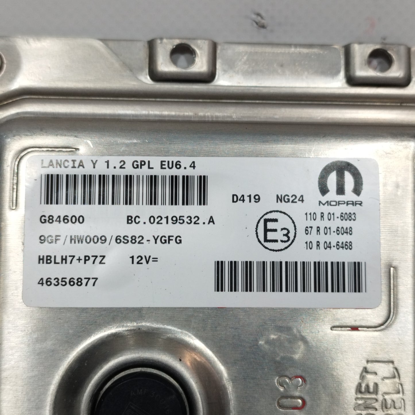 Centralina motore Lancia Ypsilon 1.2 B /GPL 2015 Cod: 9GF/HW009/6S82 ecoAC11734