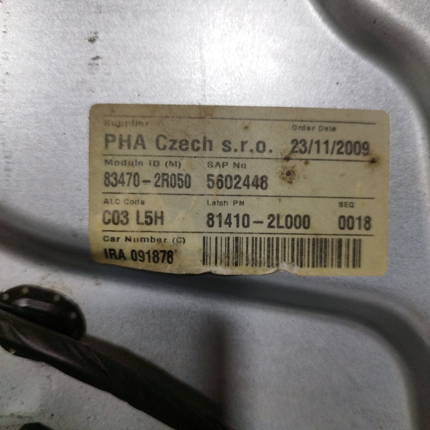 Gepäckträger hinten links Hyundai I30 2009 Code: 83470-2R050 ecoAC8816