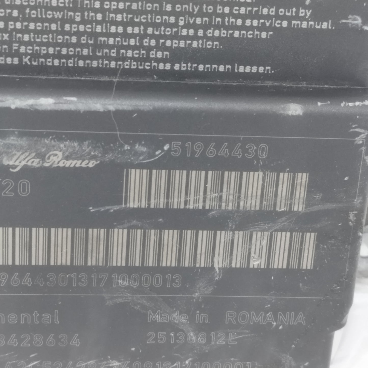 Fiat 500 L 2013 Komplettes Airbag-Kit Code: 51964430 ecoAC12802