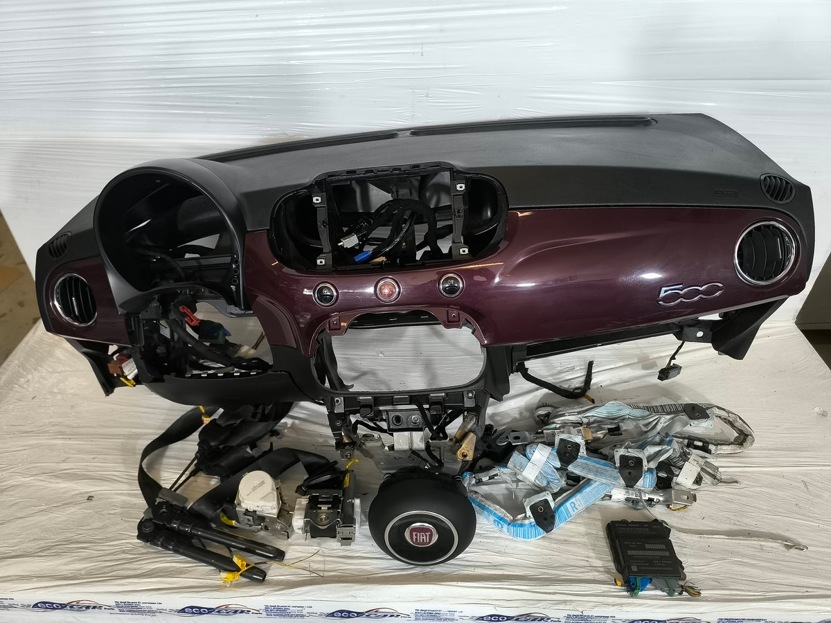Kit Airbag bordeaux Fiat 500 Doolcevita anno 2015-2023 Restyling cod: 52056238 ecoAG9943