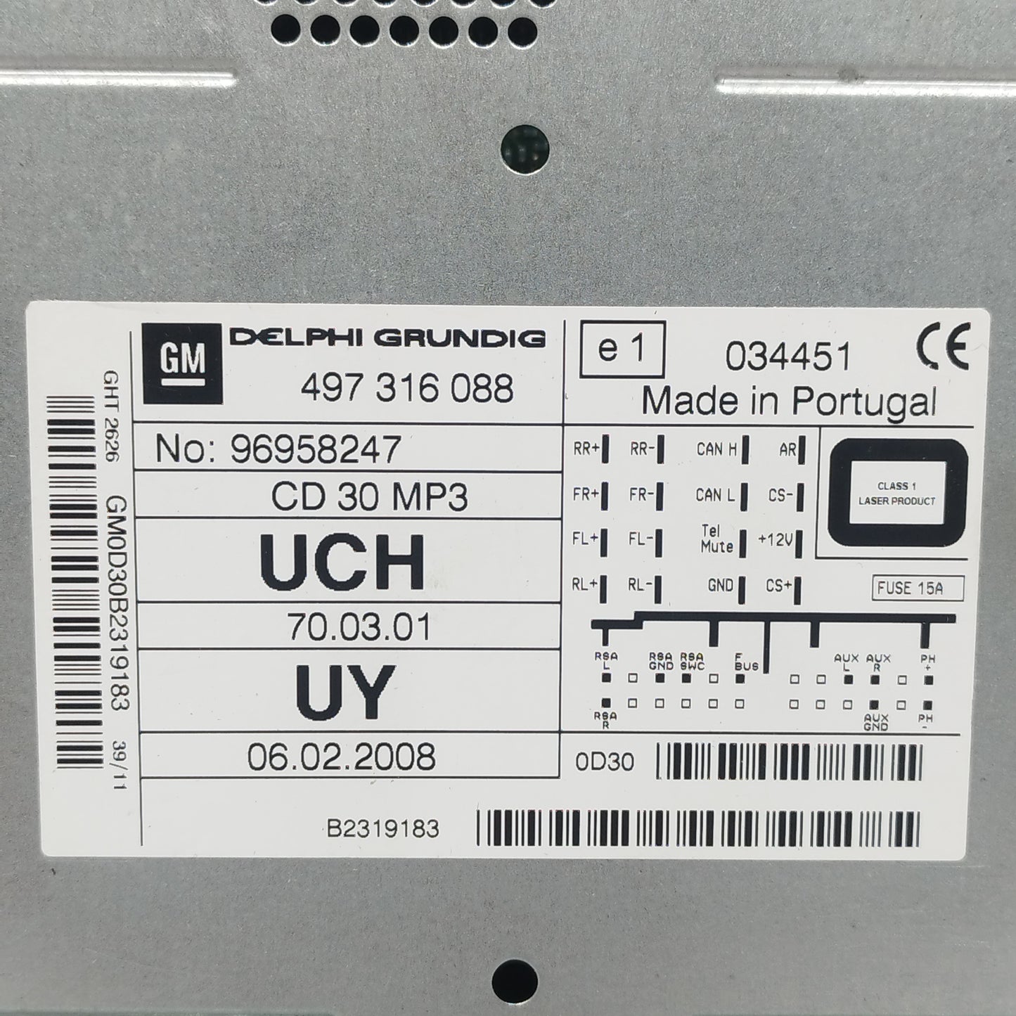 Car Radio Opel Antara 2013 Code: 96958247 ecoAC11426