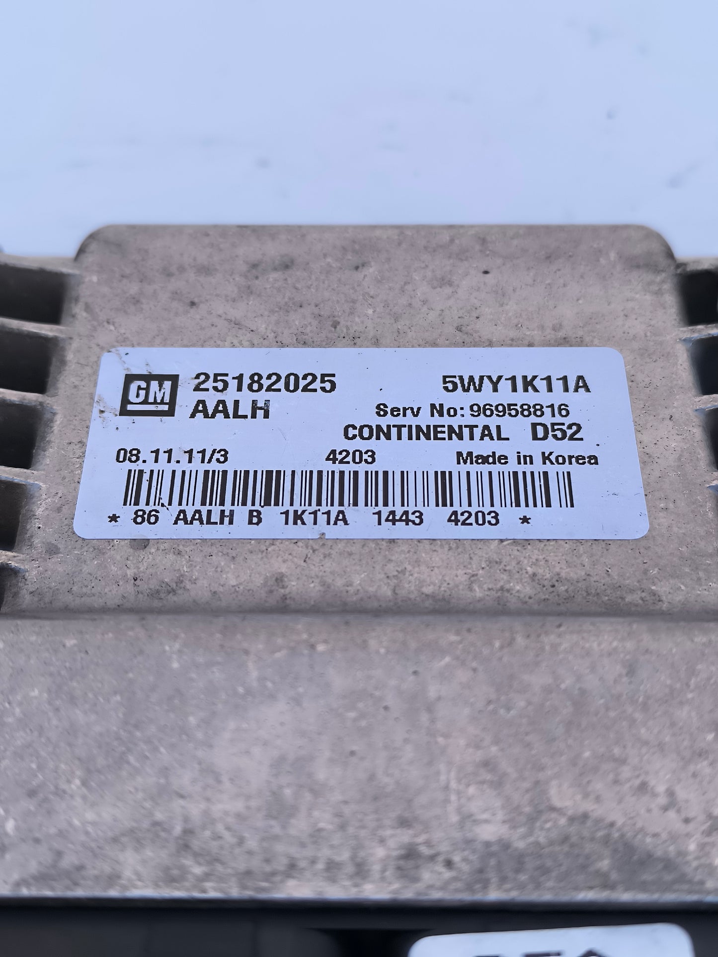 Chevrolet Spark 1.0 / 1.2 B Motorsteuergerät, Baujahr 2011, Code 25182025 ecoAG6748