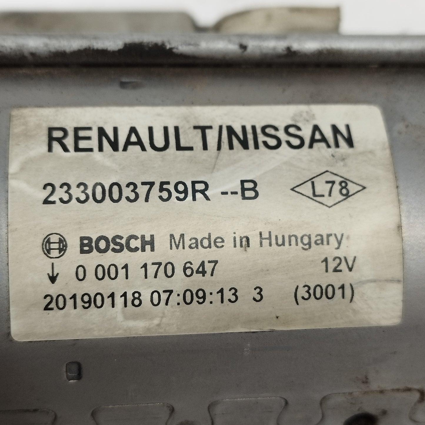 Motorino avviamento Renault Kadjar 1.5 DCI 2018 Cod: 233003759R--B ecoAC13792