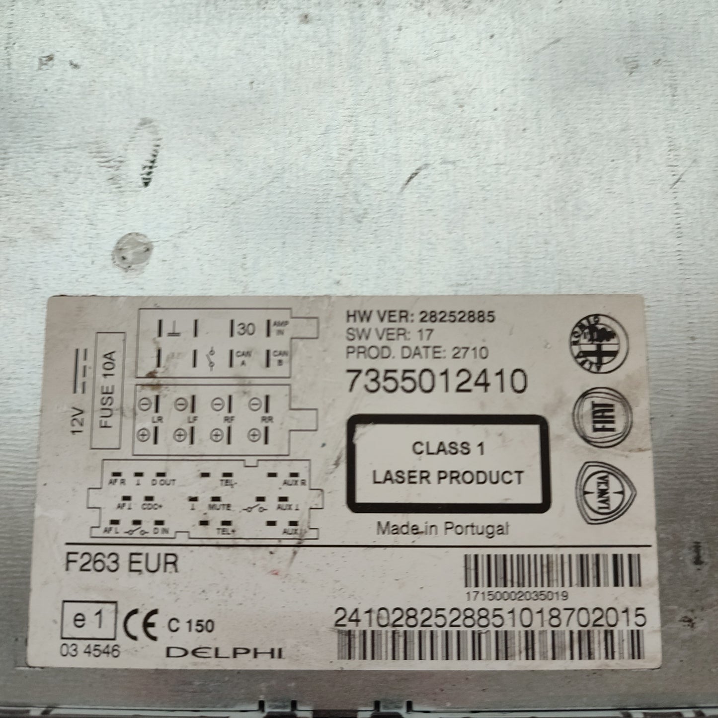 Autoradio Fiat Doblò 2012 cod 7355012410 ecoAG805